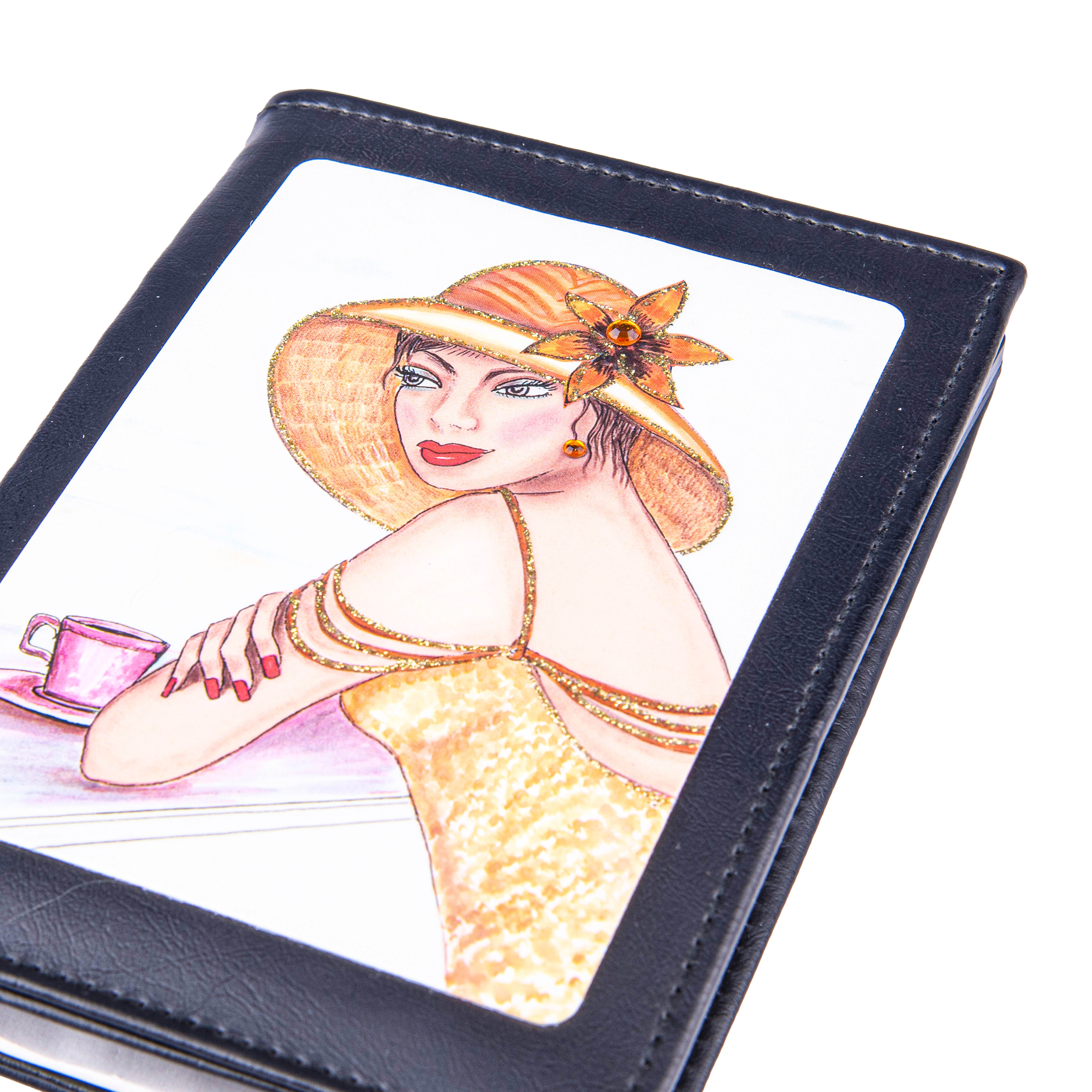 Personalized Expressions. Black Leather Calculator Memo Pad With a Pen Set