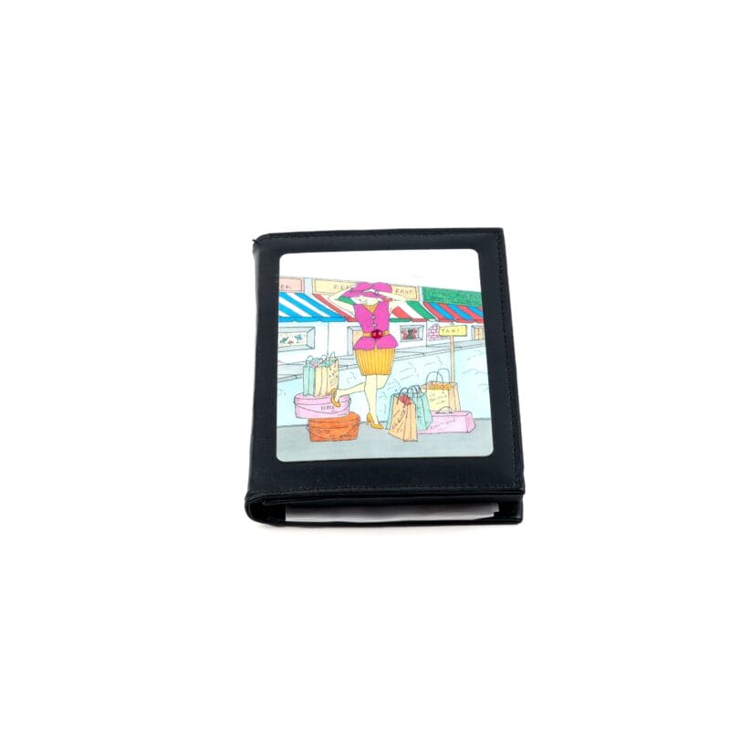 Personalized Expressions. Memo Pad with a Calculator Featuring a Lady in Pink Illustration. Small Size