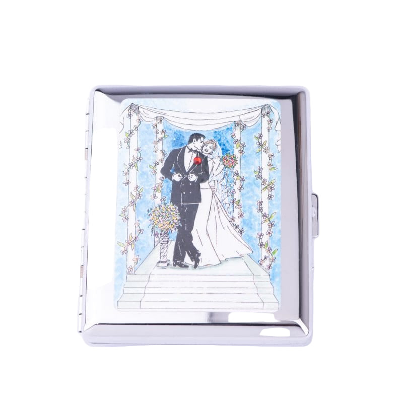 صندوق سجائر بتصميم عروسين من بيرسنالايزد اكسبريشنز