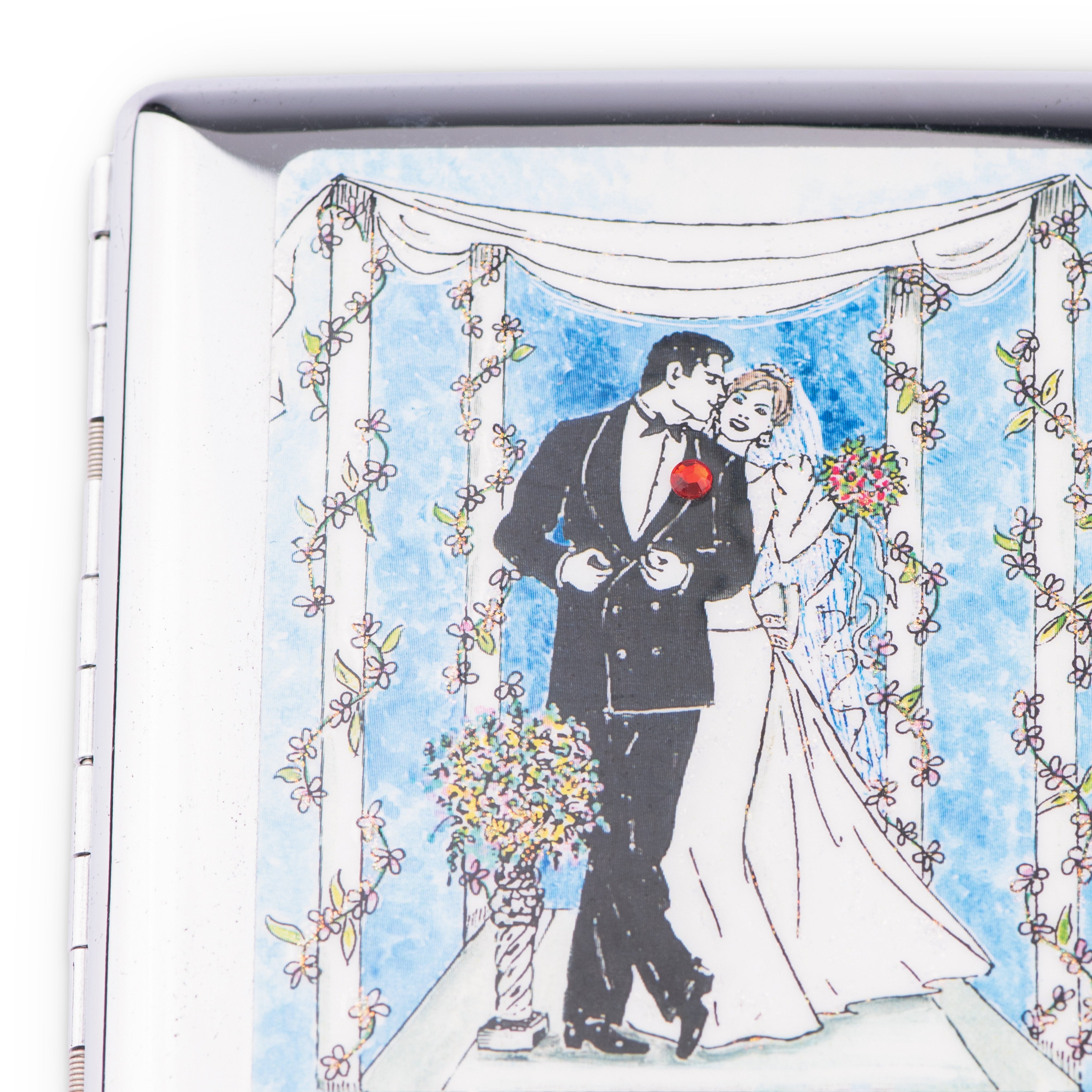 Personalized Expressions. Cigarette Case in Bride & Groom Design