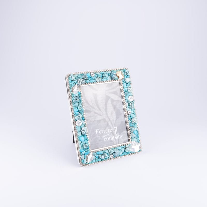 Ferrare With Company. Picture Frame Encrusted with Turquoise Stones And Swarovski