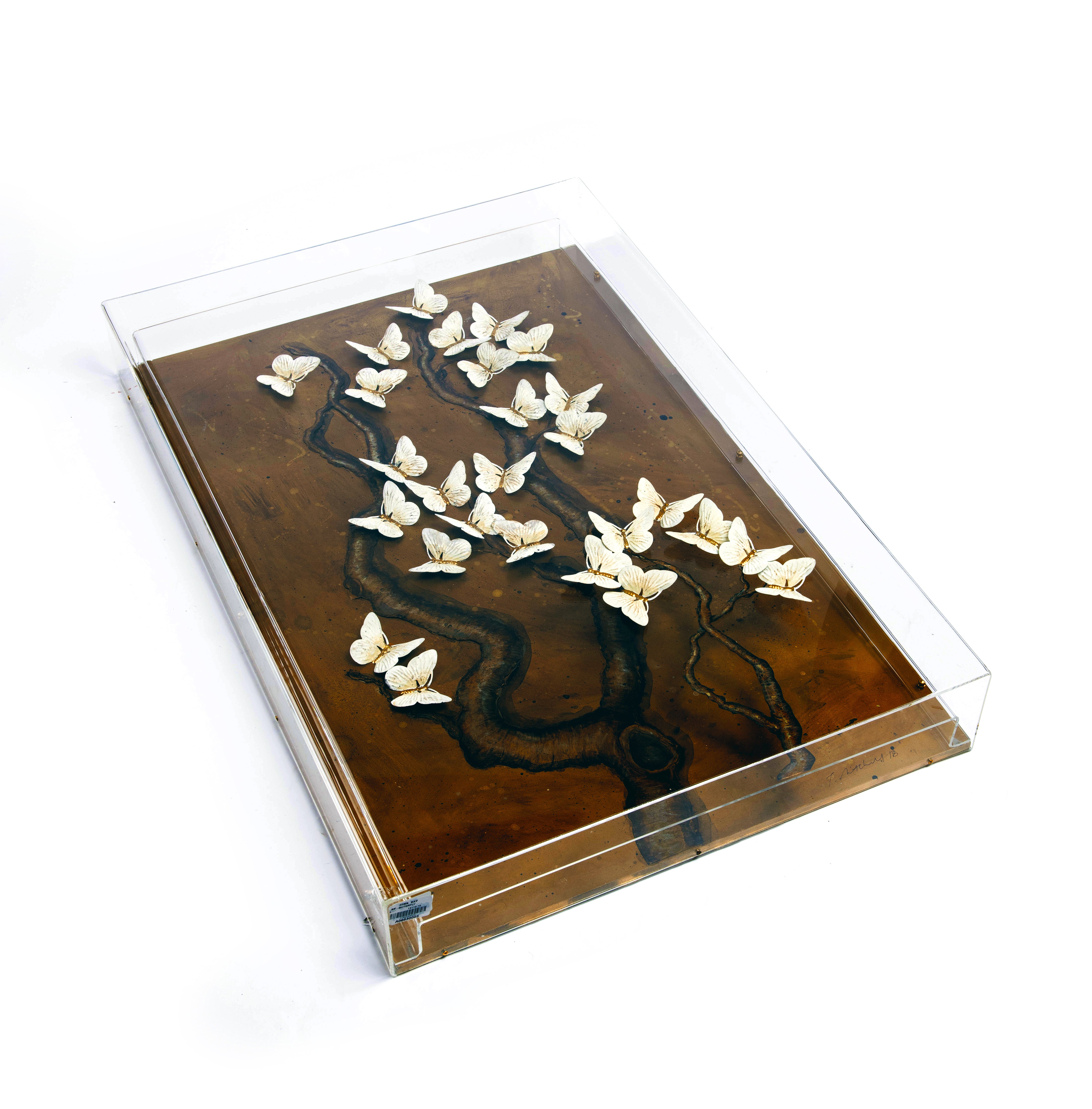 Tommy Mitchell. Butterfly Study Wall Art with Tree. Large Size