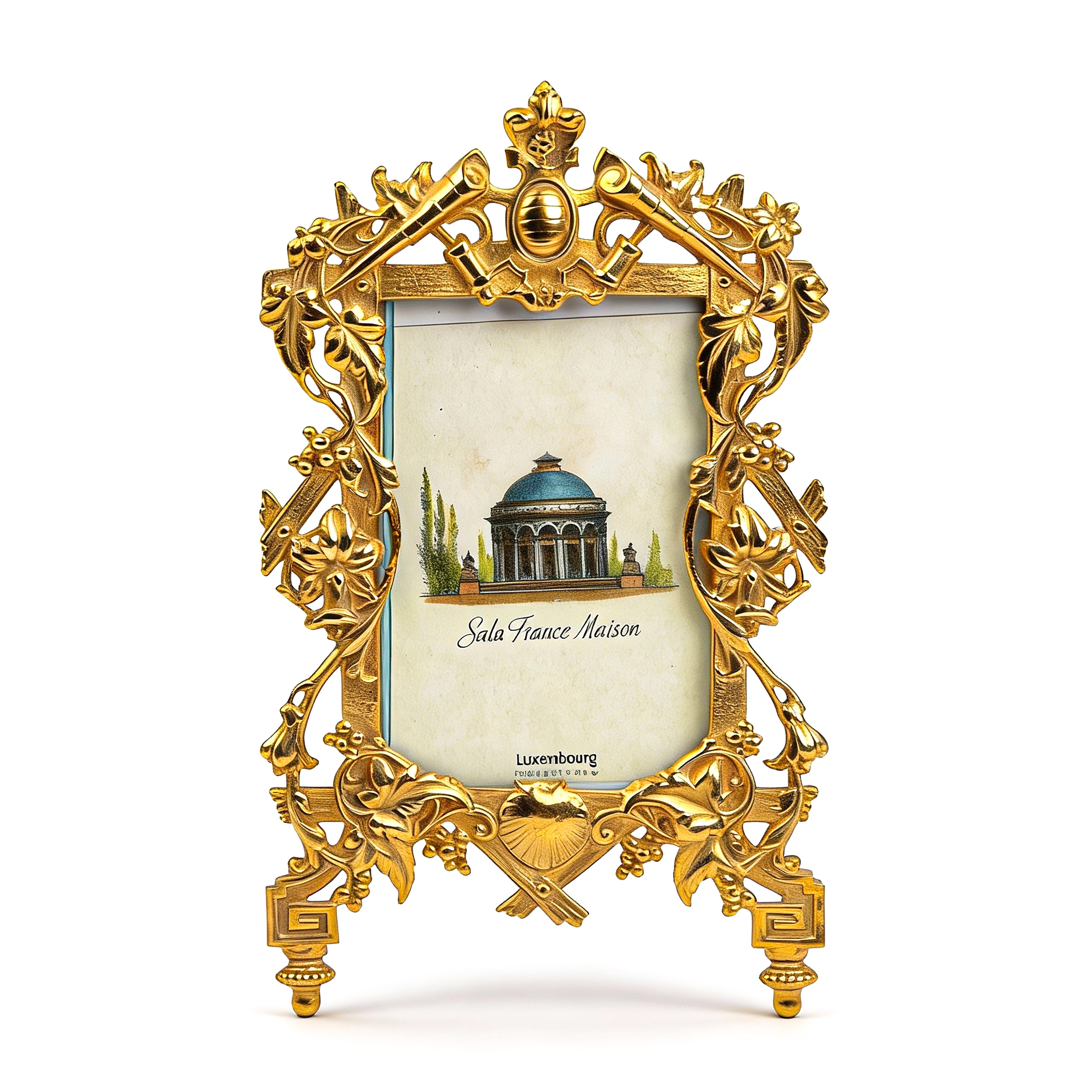 Seda France. Gilded Brass Photo Frame Designed in The Victorian Style. Medium Size