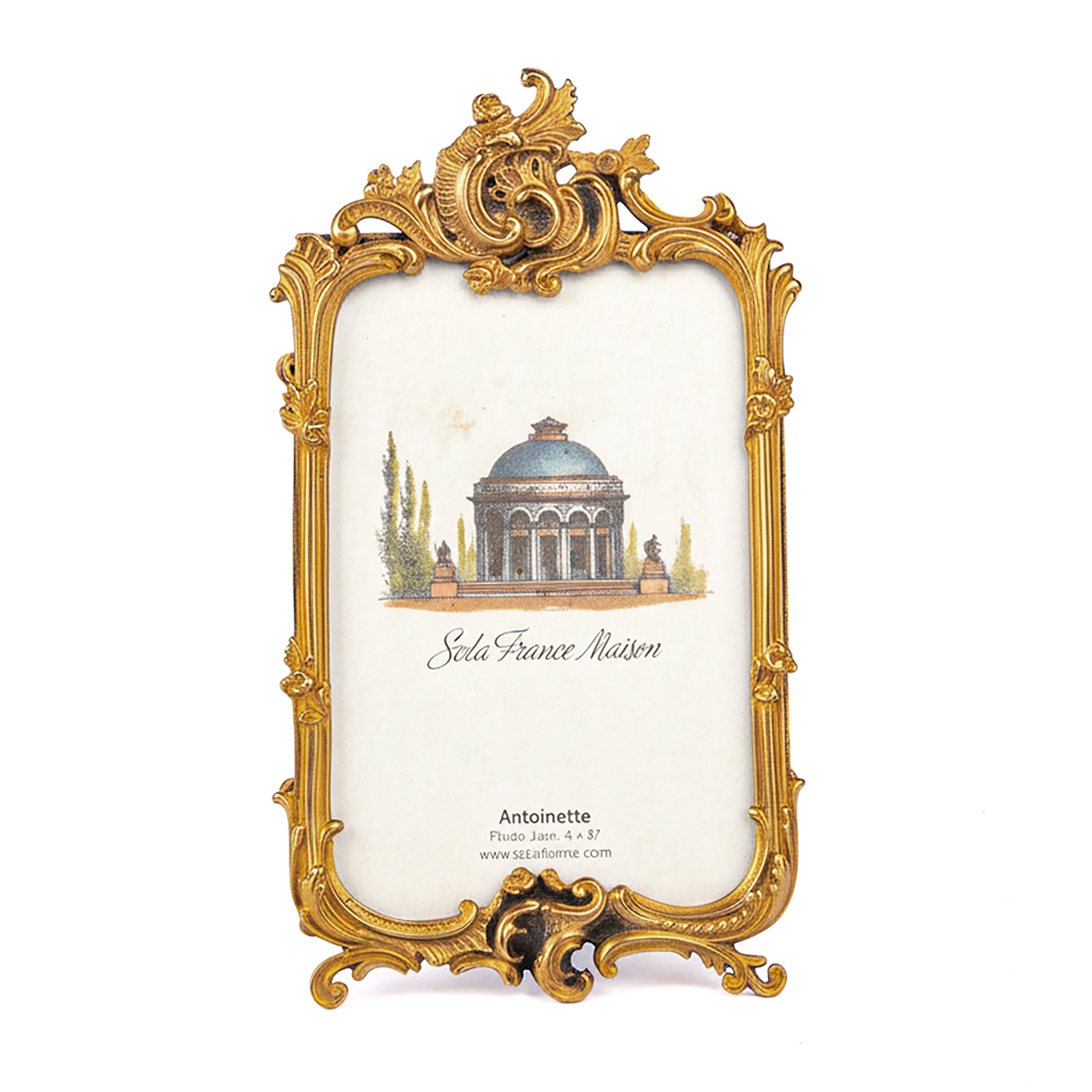 Seda France. Golden Photo Frame in Baroque Design