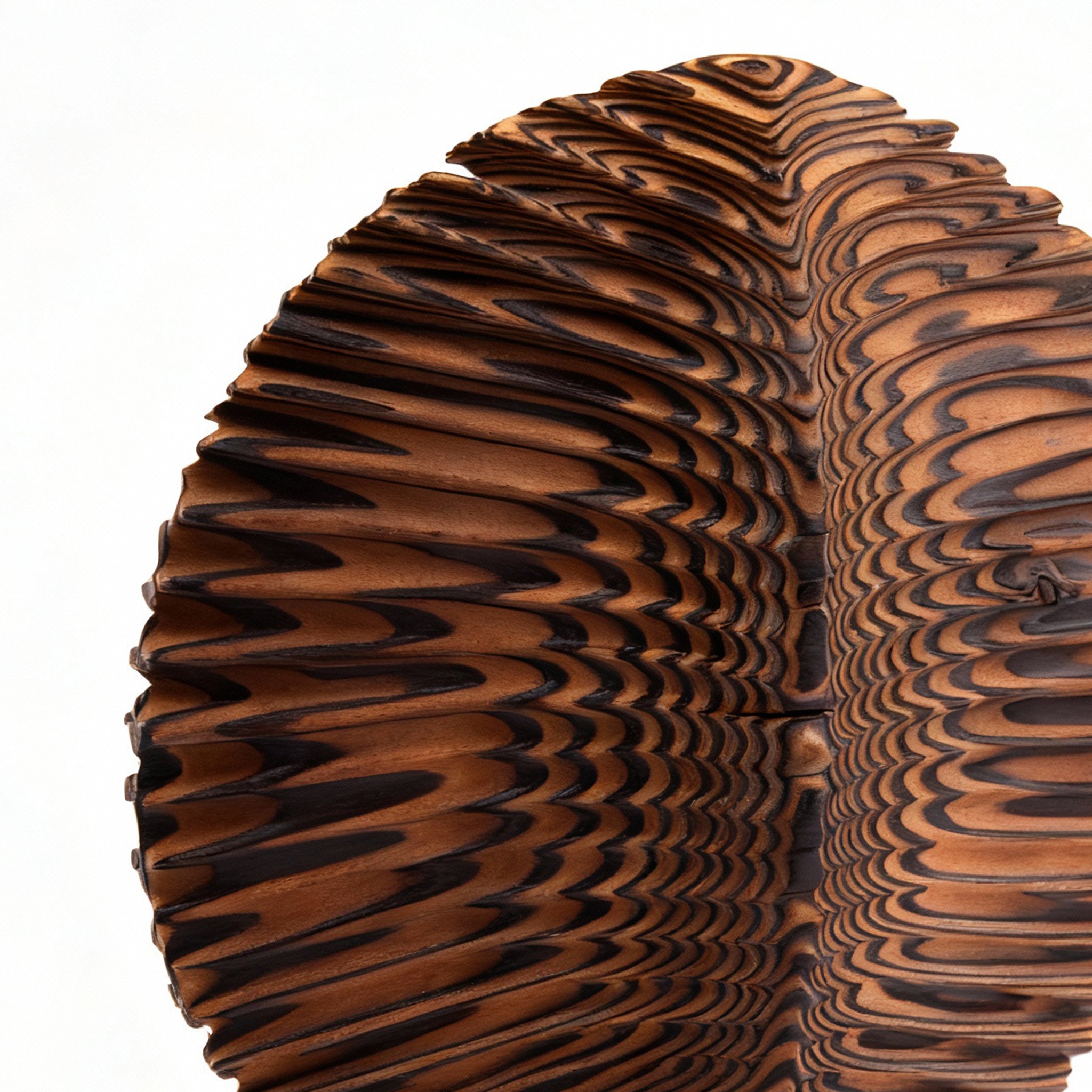 Etienne Moyat. Leaf Chocolate Wood Sculpture. Large Size