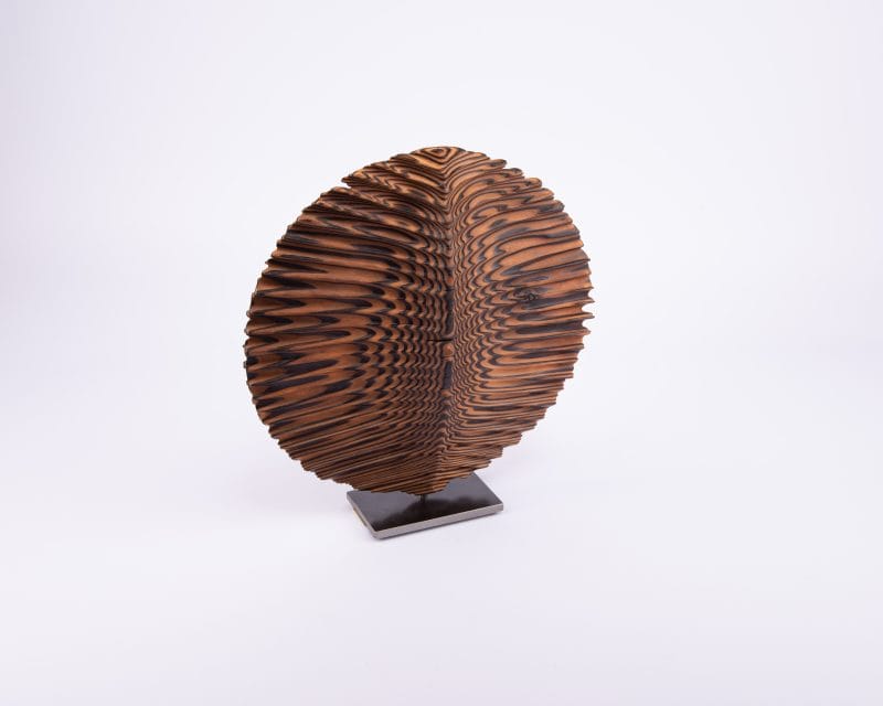 Etienne Moyat. Leaf Chocolate Wood Sculpture. Large Size