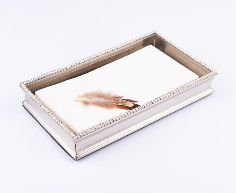 Isabella Adams Designs. Towel Tray Studded with Crystals. Medium Size