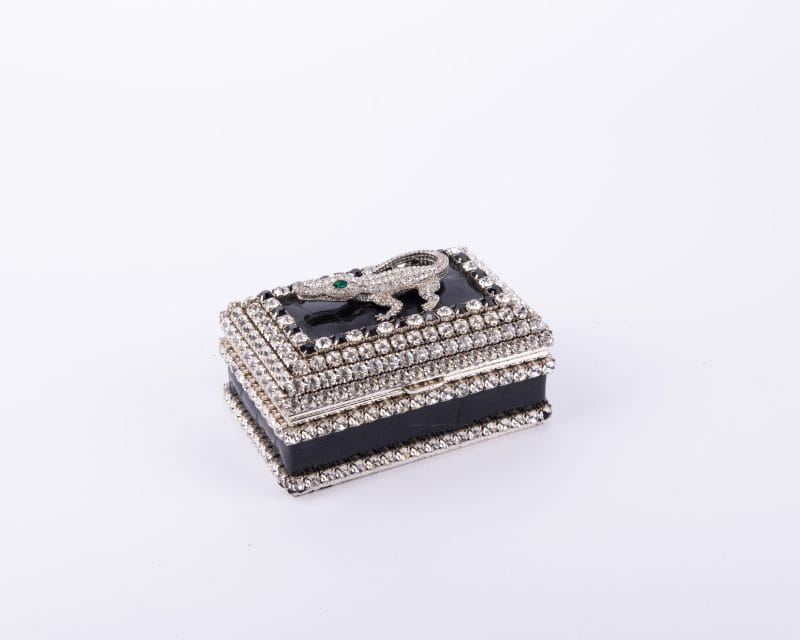 Isabella Adams Designs. Crocodile Box Studded with Crystals. Small Size