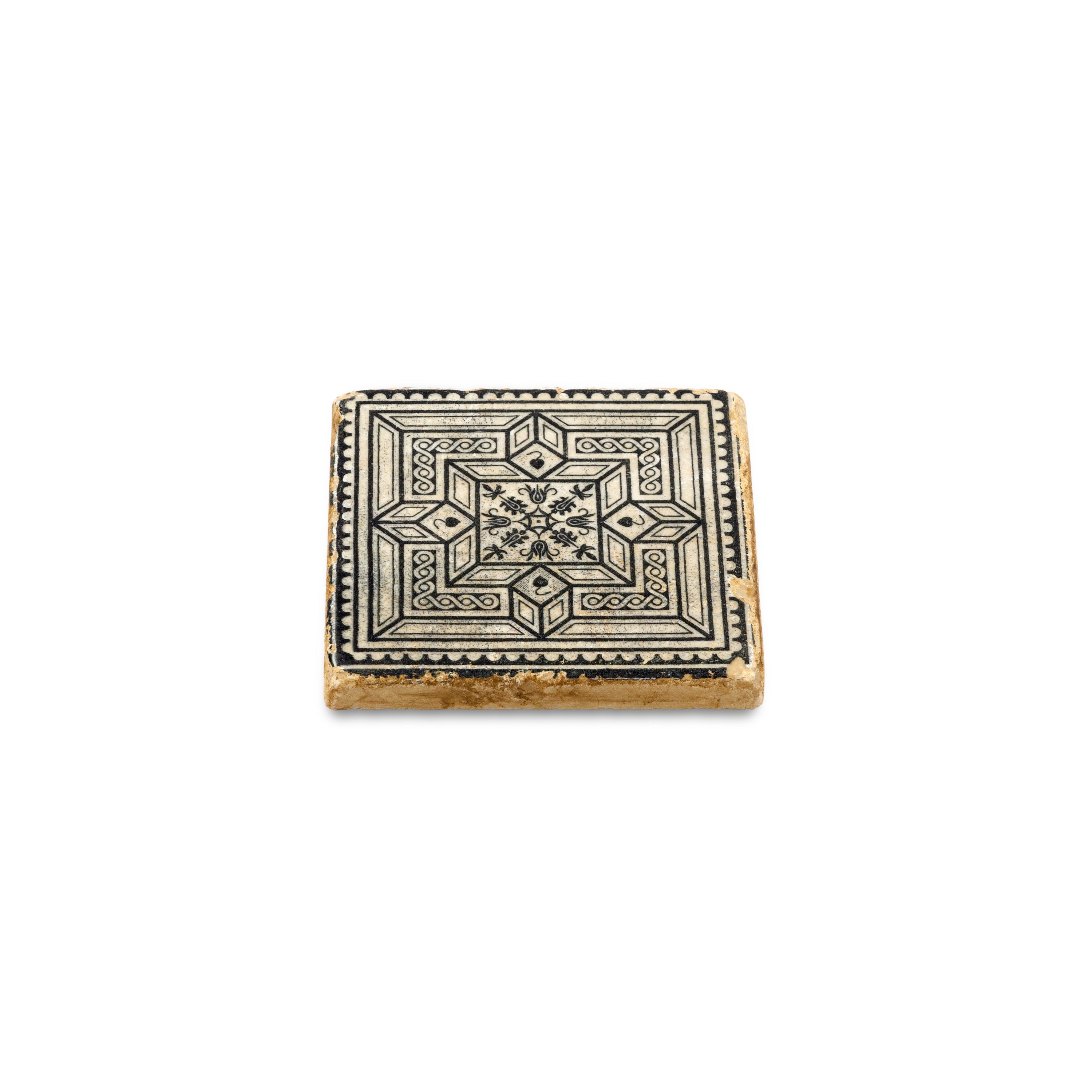 The Metropolitan Museum Of Art. Porcelain Coaster with Geometric Pattern. Small Size