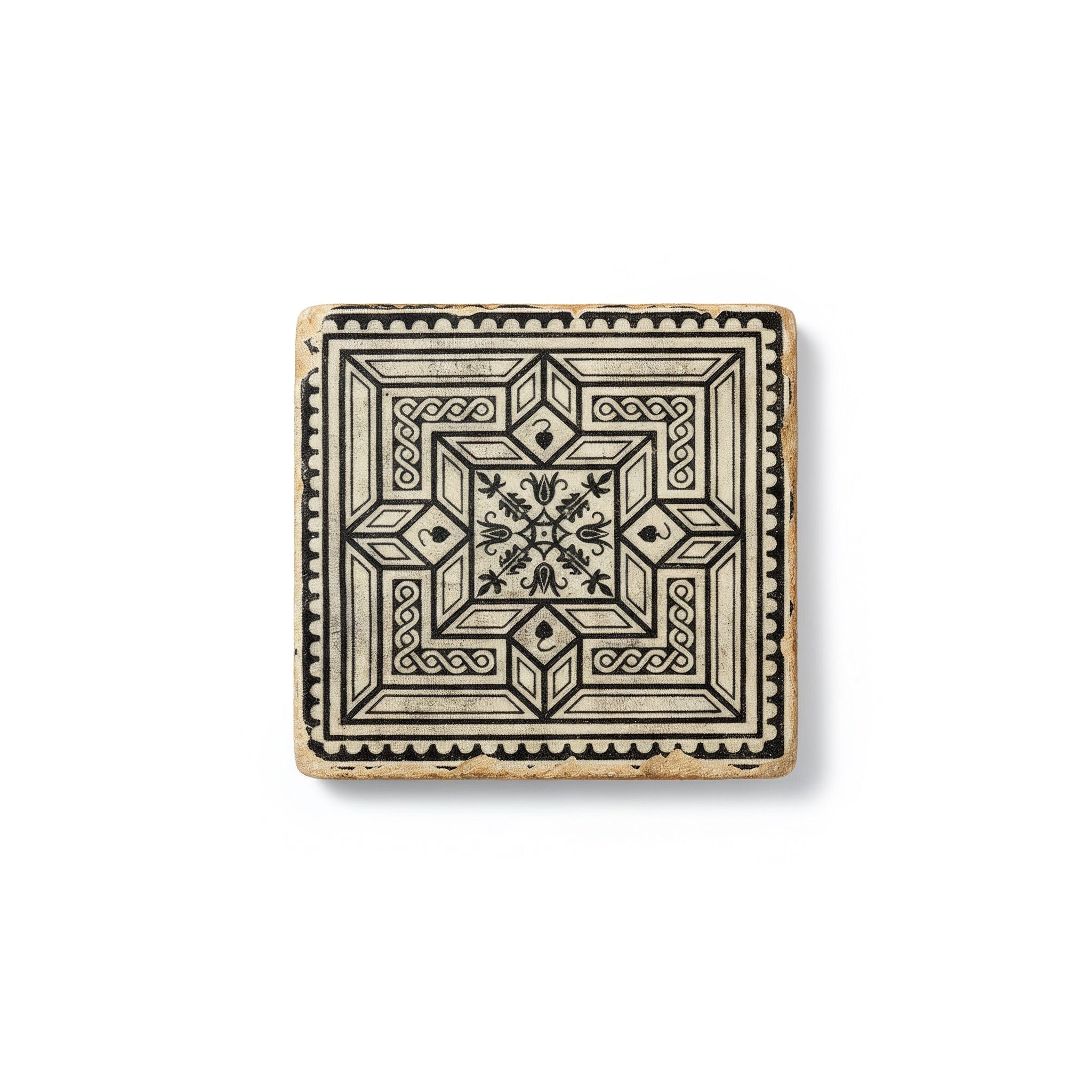The Metropolitan Museum Of Art. Porcelain Coaster with Geometric Pattern. Small Size
