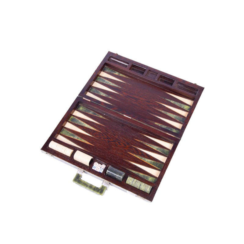 Ginger Brown. Vintage Backgammon Board in Leather Case.