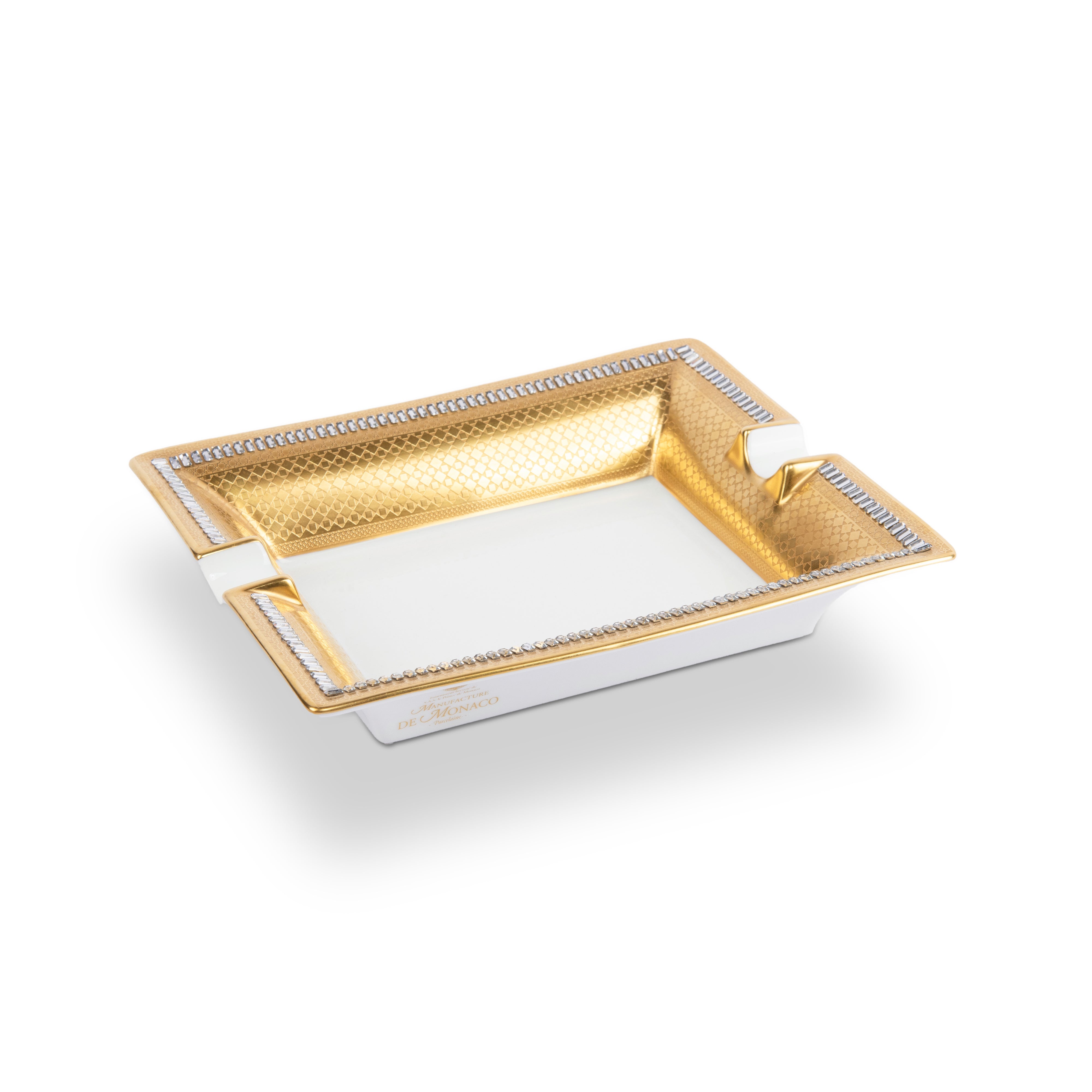 Manufacture De Monaco. Alhambra Gold Ashtray. Medium Size