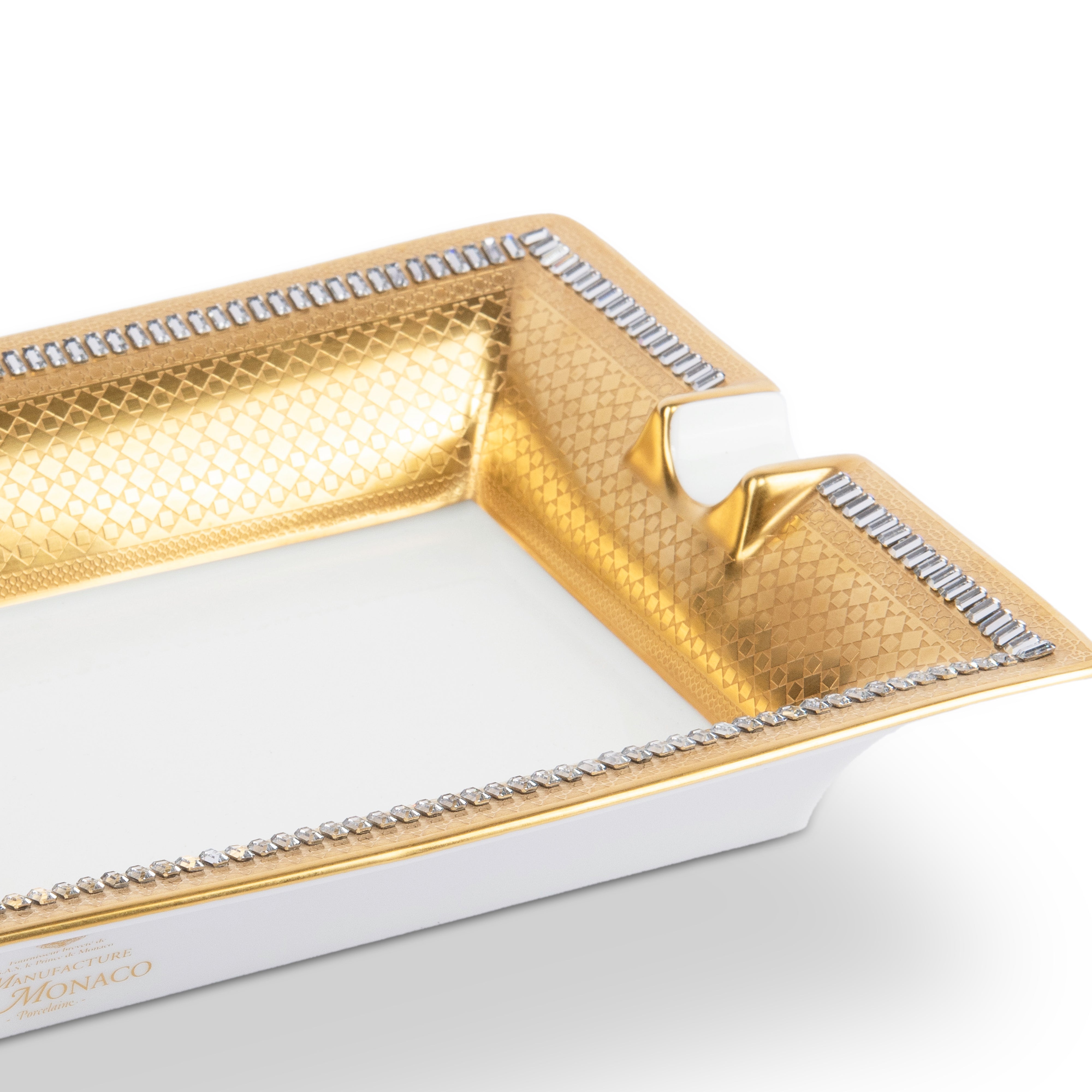 Manufacture De Monaco. Alhambra Gold Ashtray. Medium Size