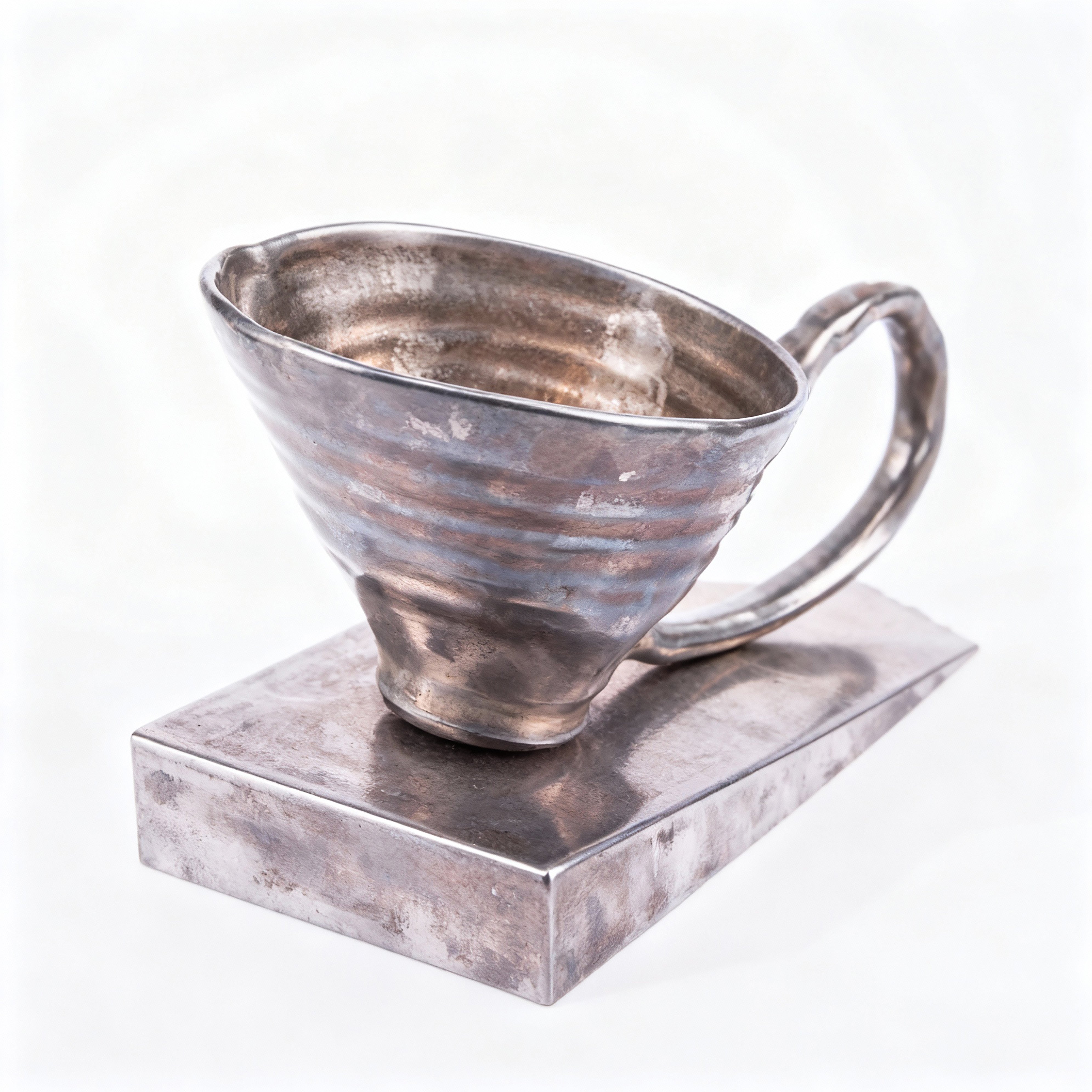 Judr Karl A. Kodeda. Silver Plated Porcelain Figurine. Large Size