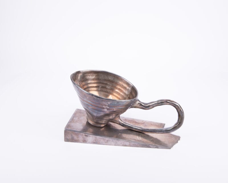 Judr Karl A. Kodeda. Silver Plated Porcelain Figurine. Large Size