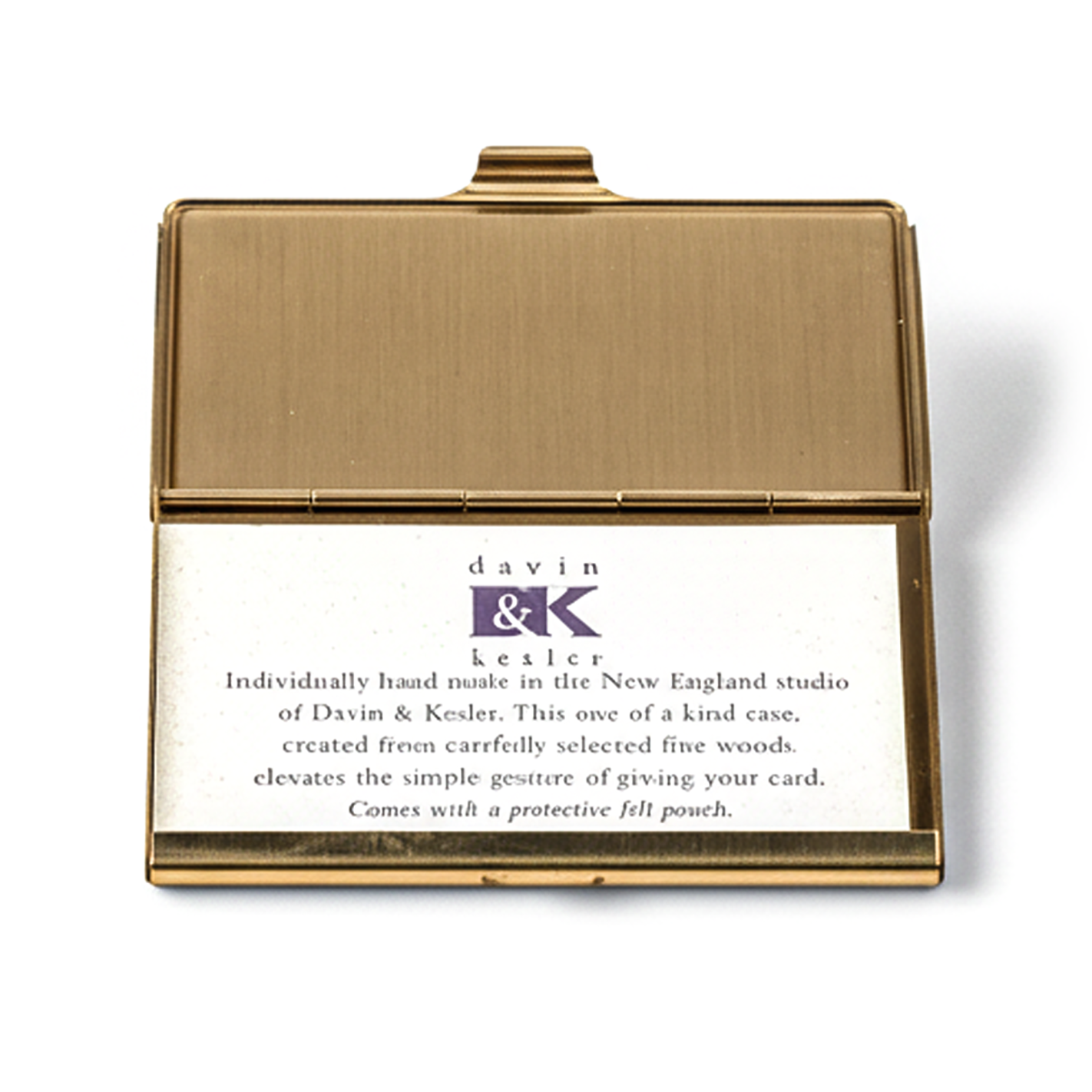 Davin & Kesler. Handmade Wooden Card Holder. Clear Brown