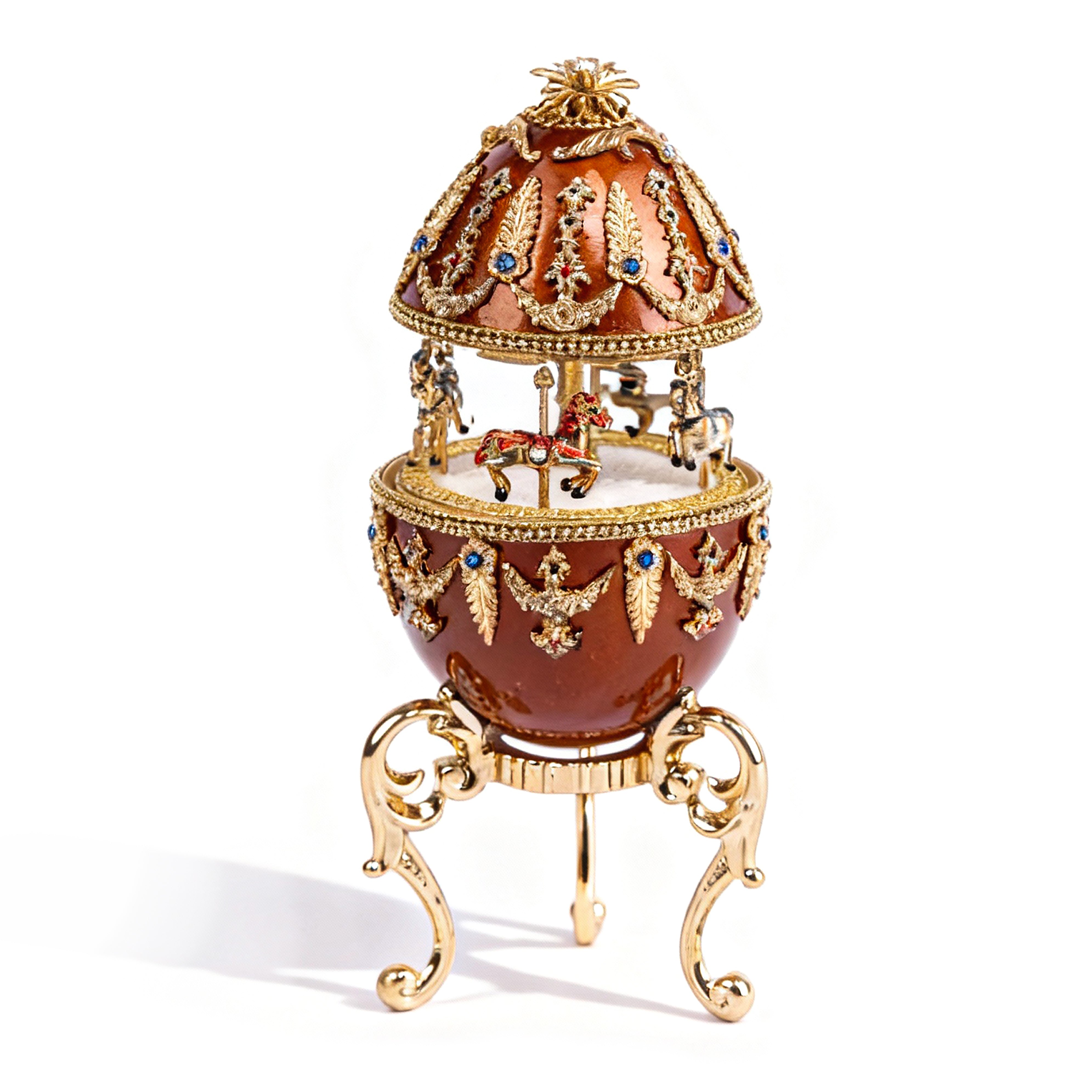 Kingspoint Designs. Wondrous Carousel Egg Figurine. Small Size
