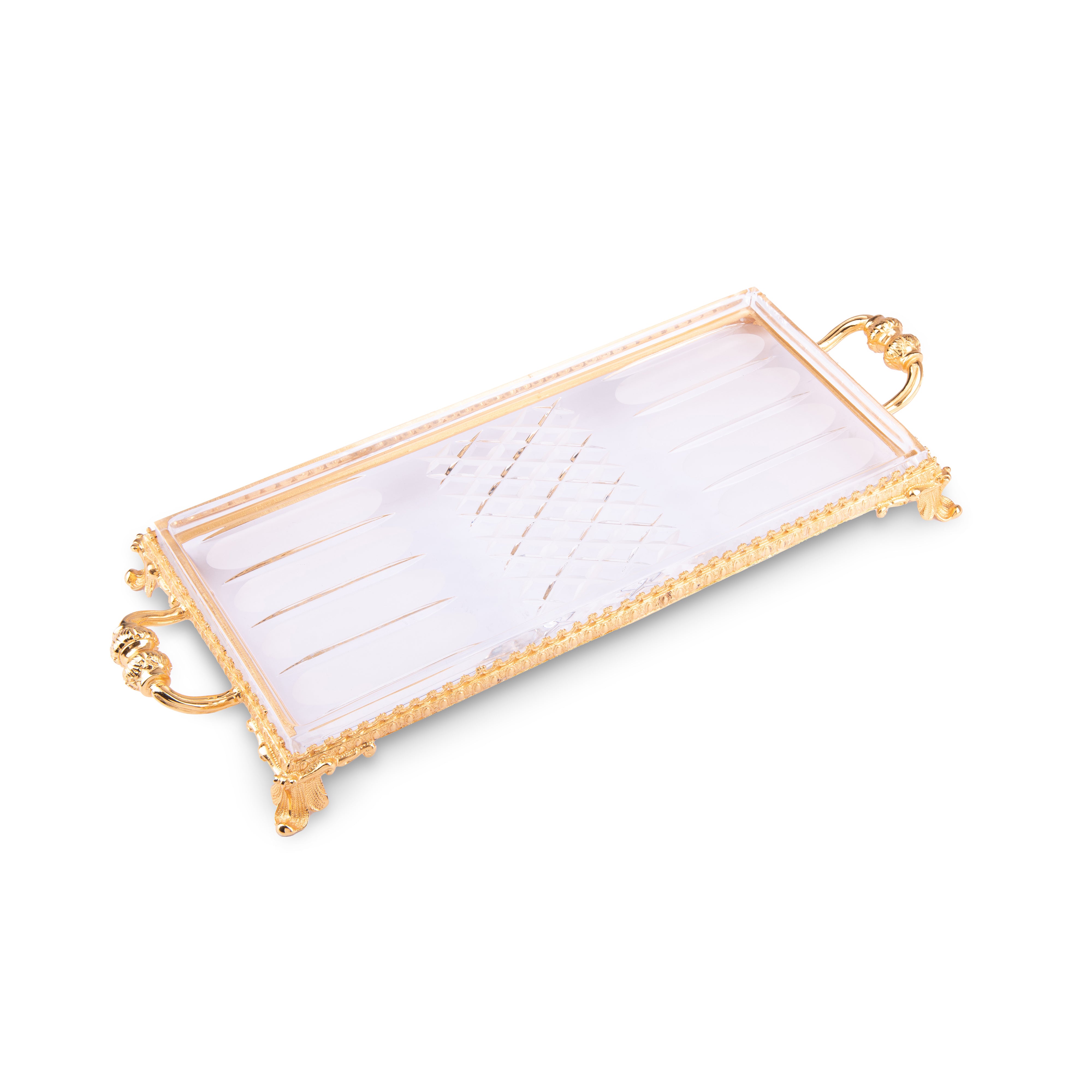 Baldi. Rectangular Tray On Feet With Gilded Handles