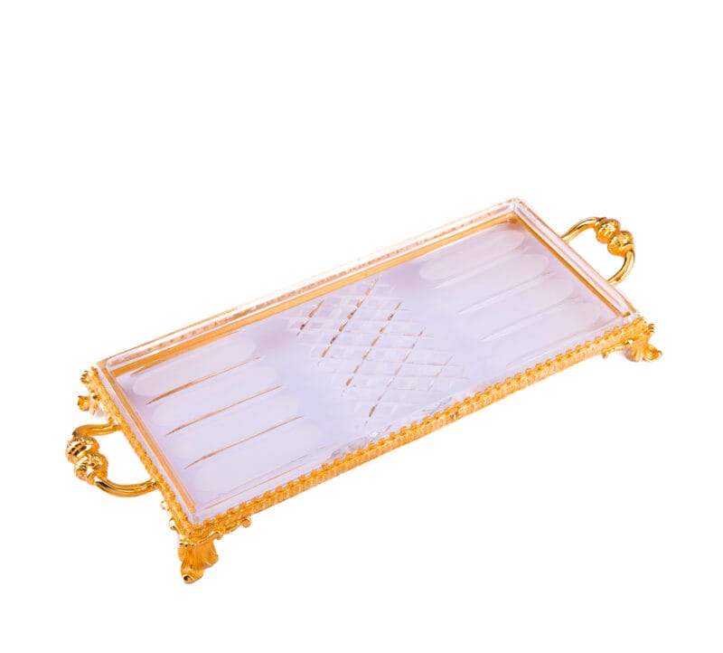 Baldi. Rectangular Tray On Feet With Gilded Handles