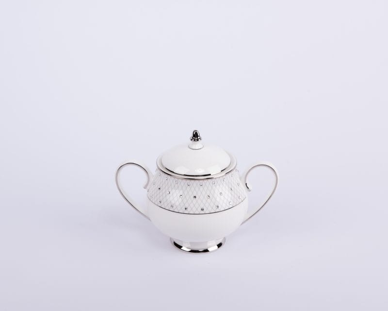 Prouna. Porcelain Sugar Pot Studded with Swarovski. Small