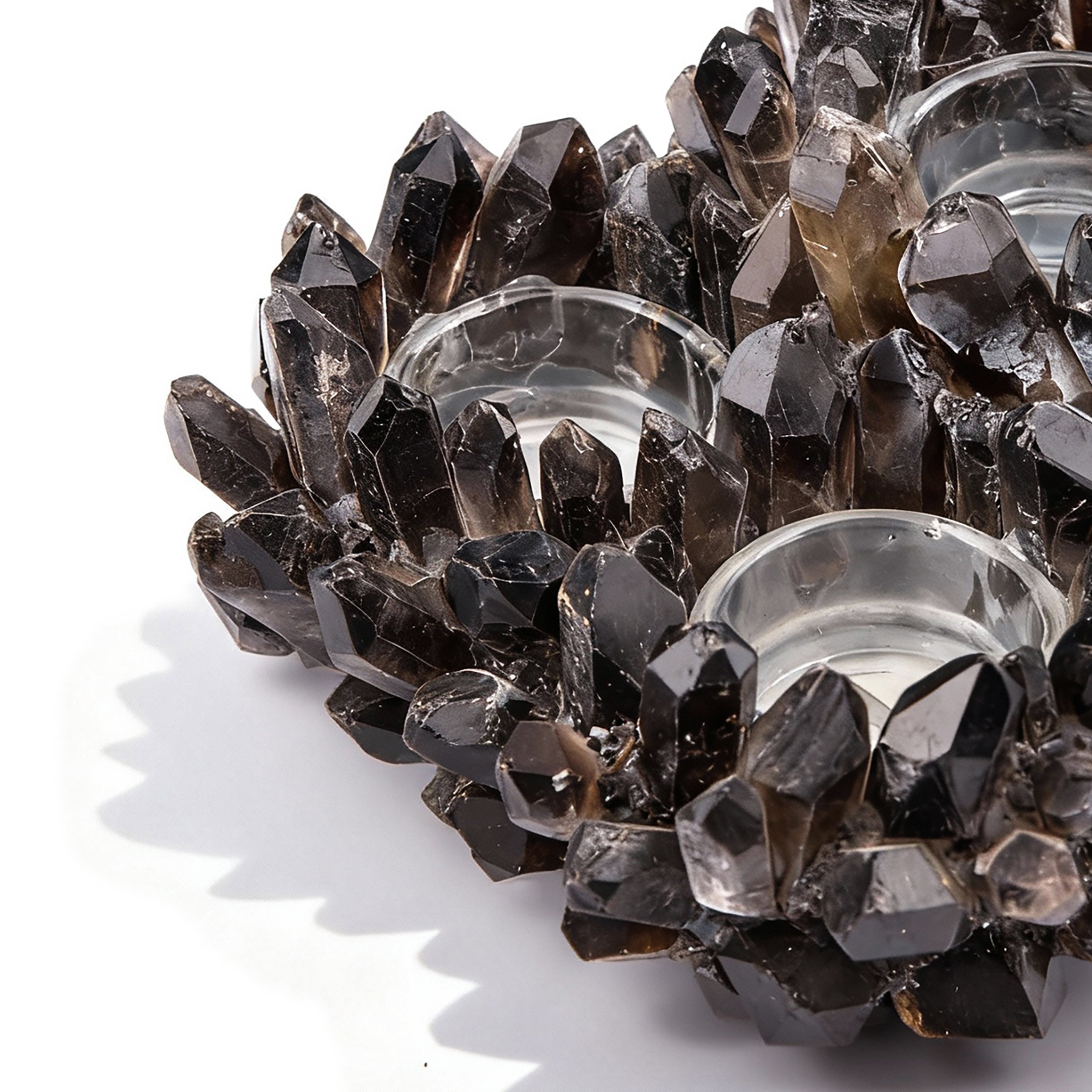 Kathryn Mccoy. Black Quartz Candle Holder. Medium Size