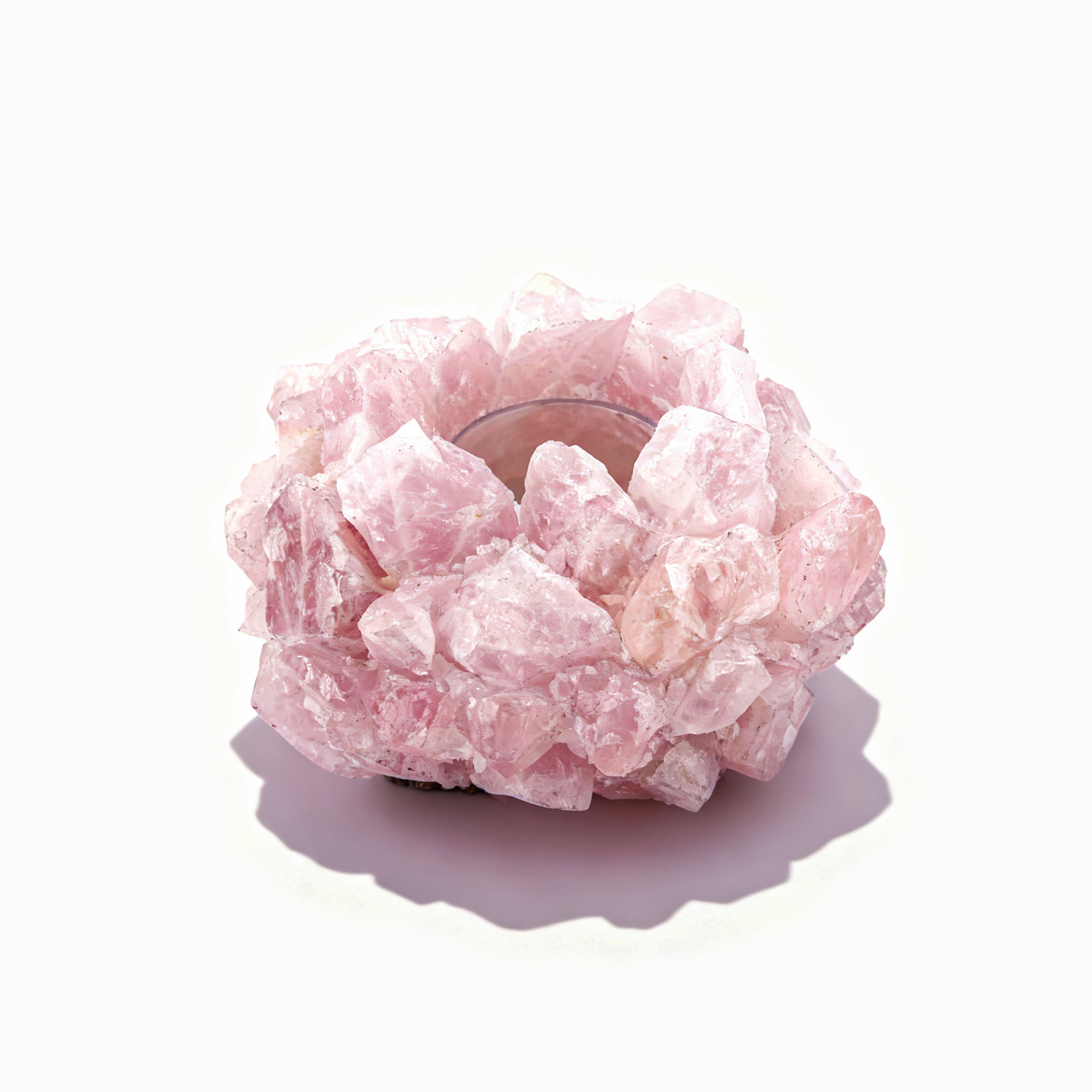 Kathryn Mccoy. Pink Quartz Candle Holder. Medium Size