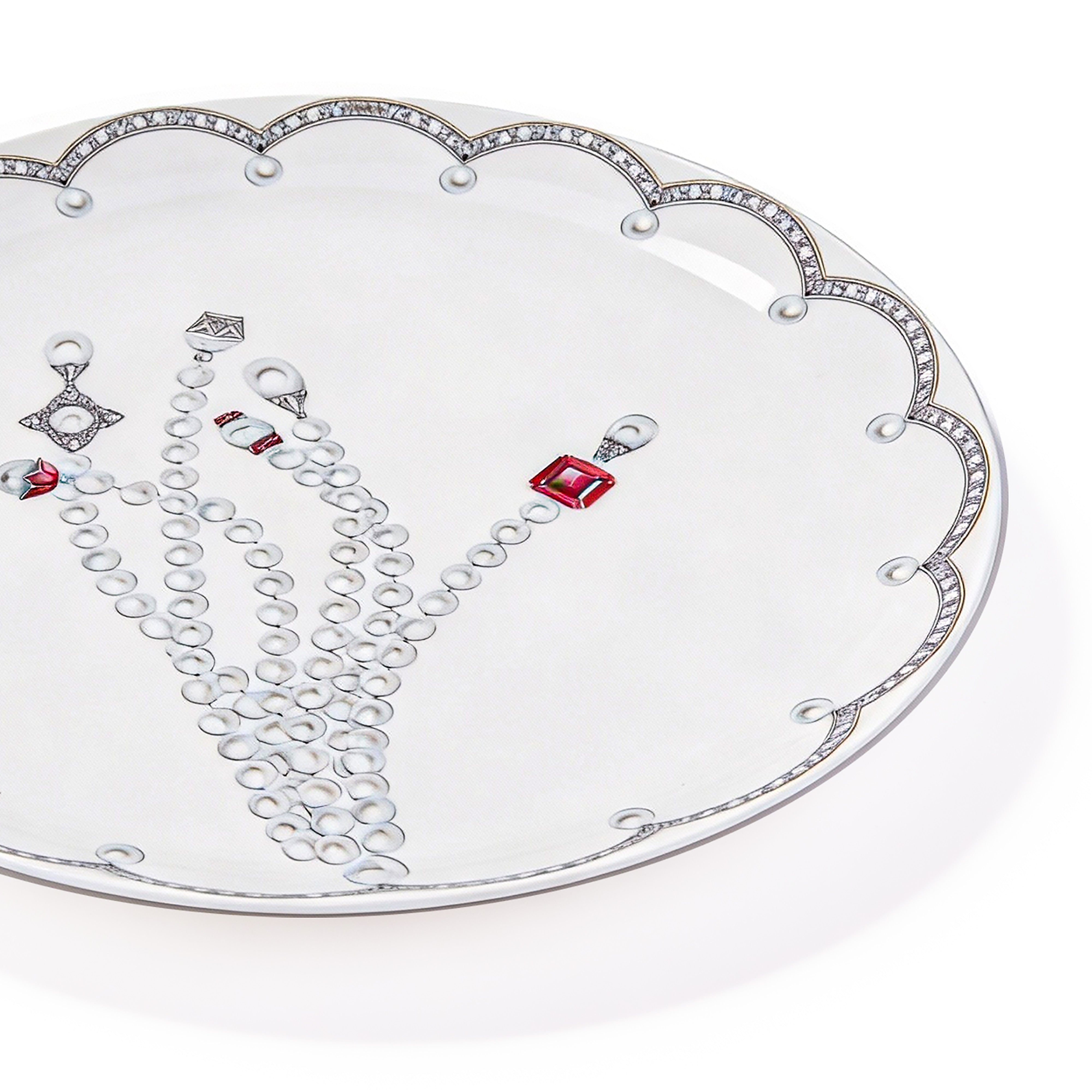 Fradkof. Ma Russie Gemstones Ruby Round Cake Platter