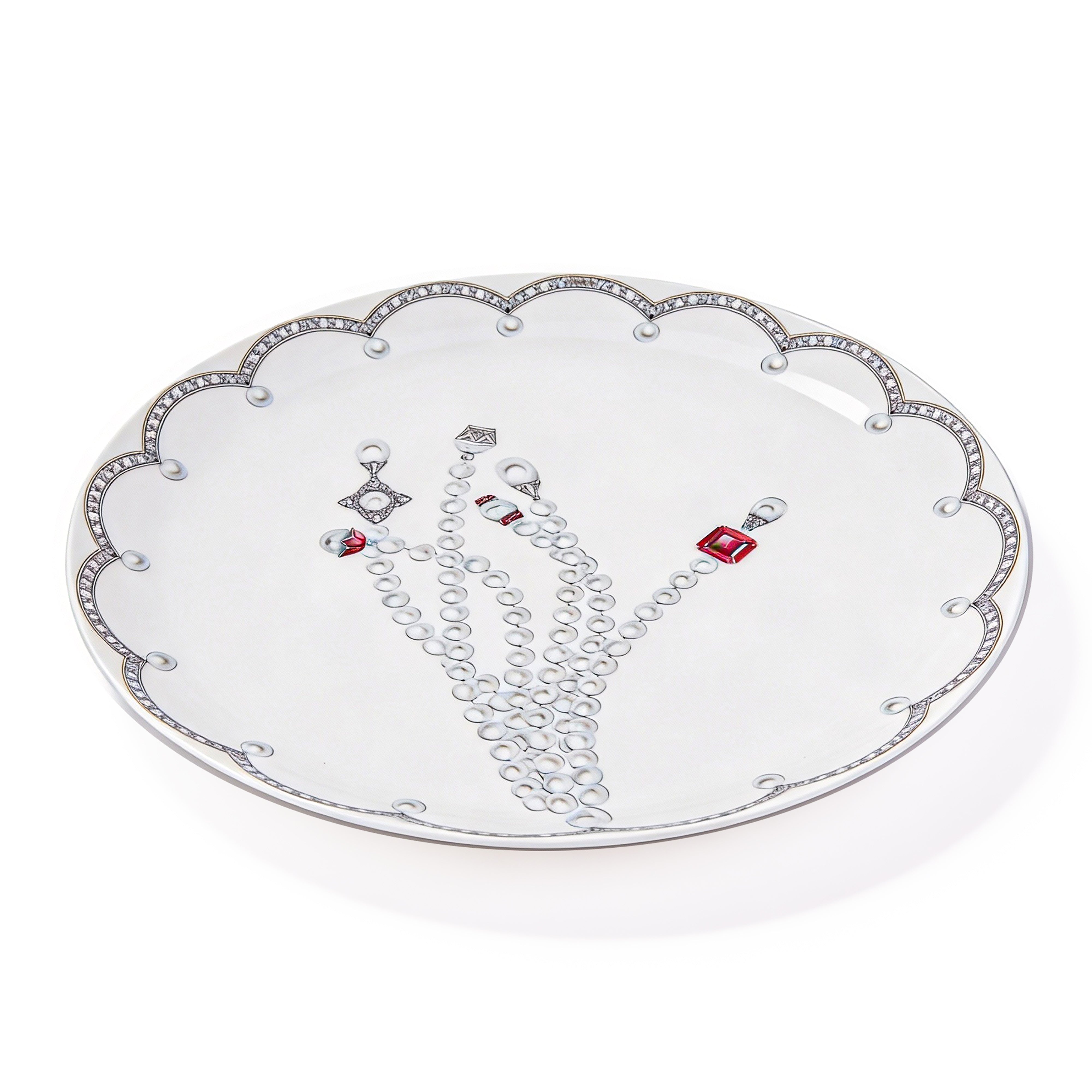 Fradkof. Ma Russie Gemstones Ruby Round Cake Platter