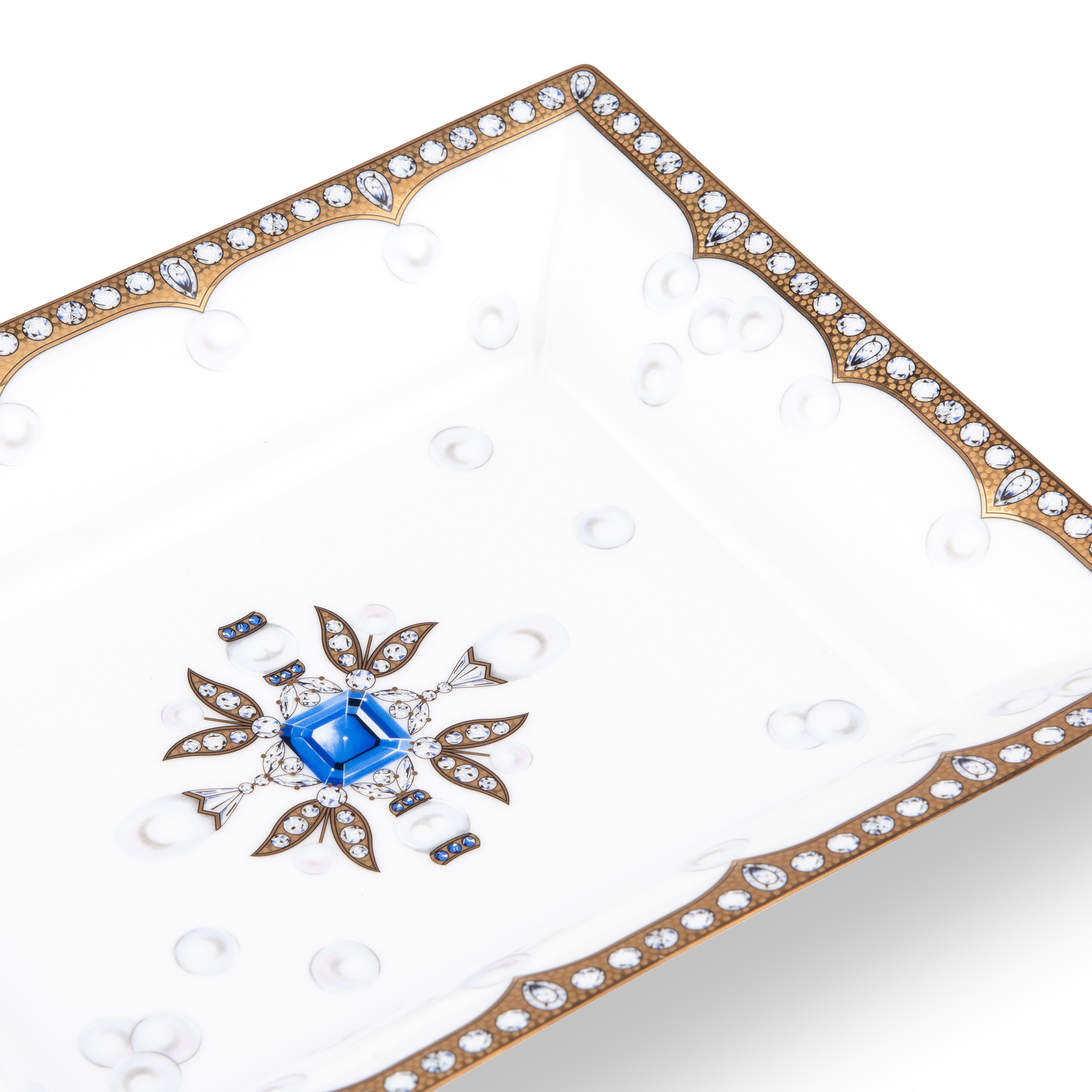 Fradkof. Limoges Empty Pocket/ Ashtray Studded with Sapphire