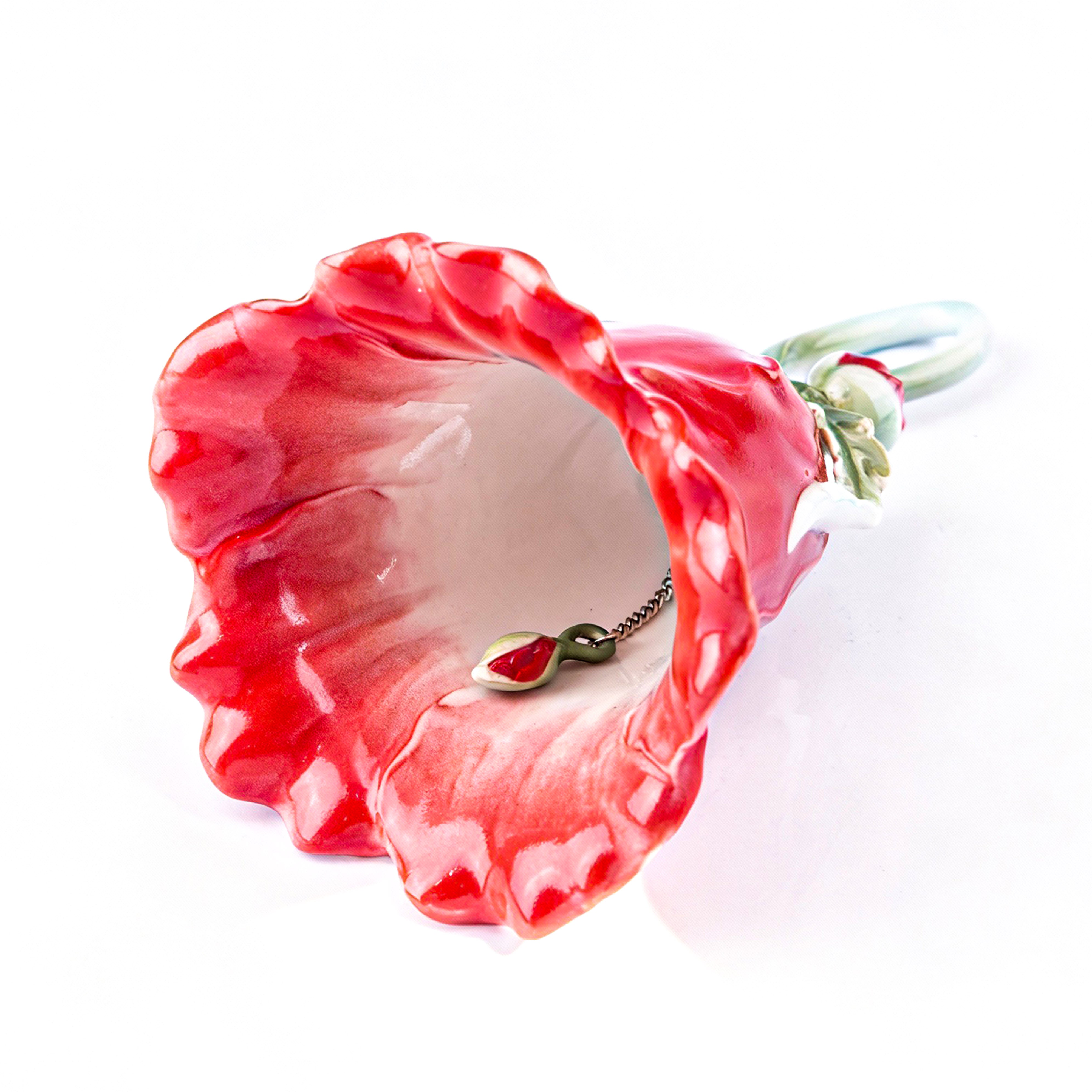 Franz Collection. Bell Shaped Figurine in Common Poppy Design