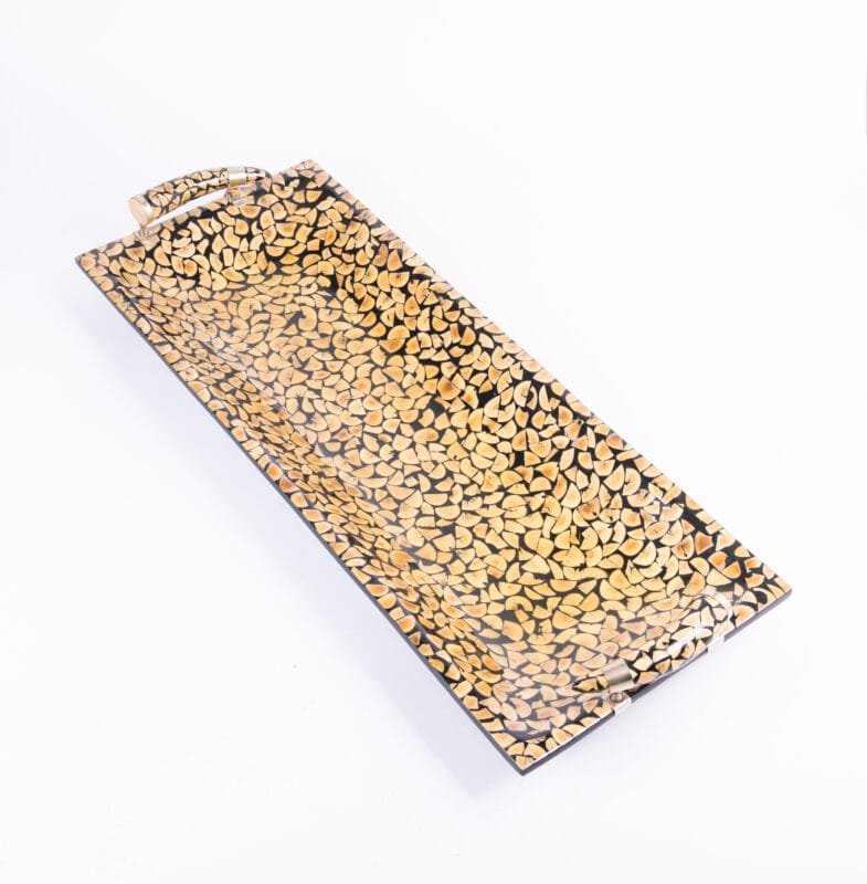 Saigon Interiors. Handmade Natural Wooden Tray Signed by the Artist. Large Size