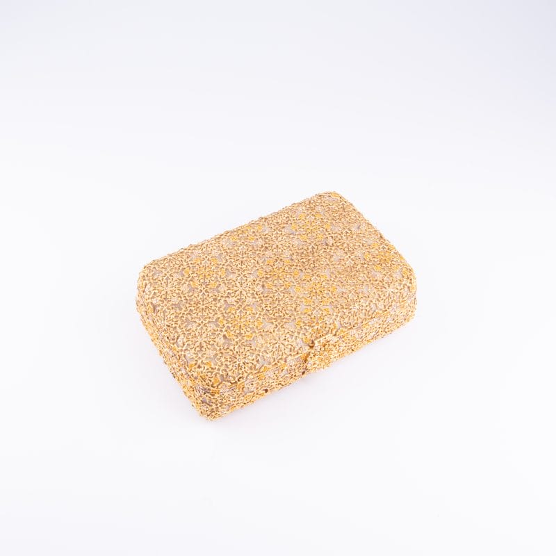 Ledidi Tm. Gold Jewellery Box Studded with Swarovski. Medium Size