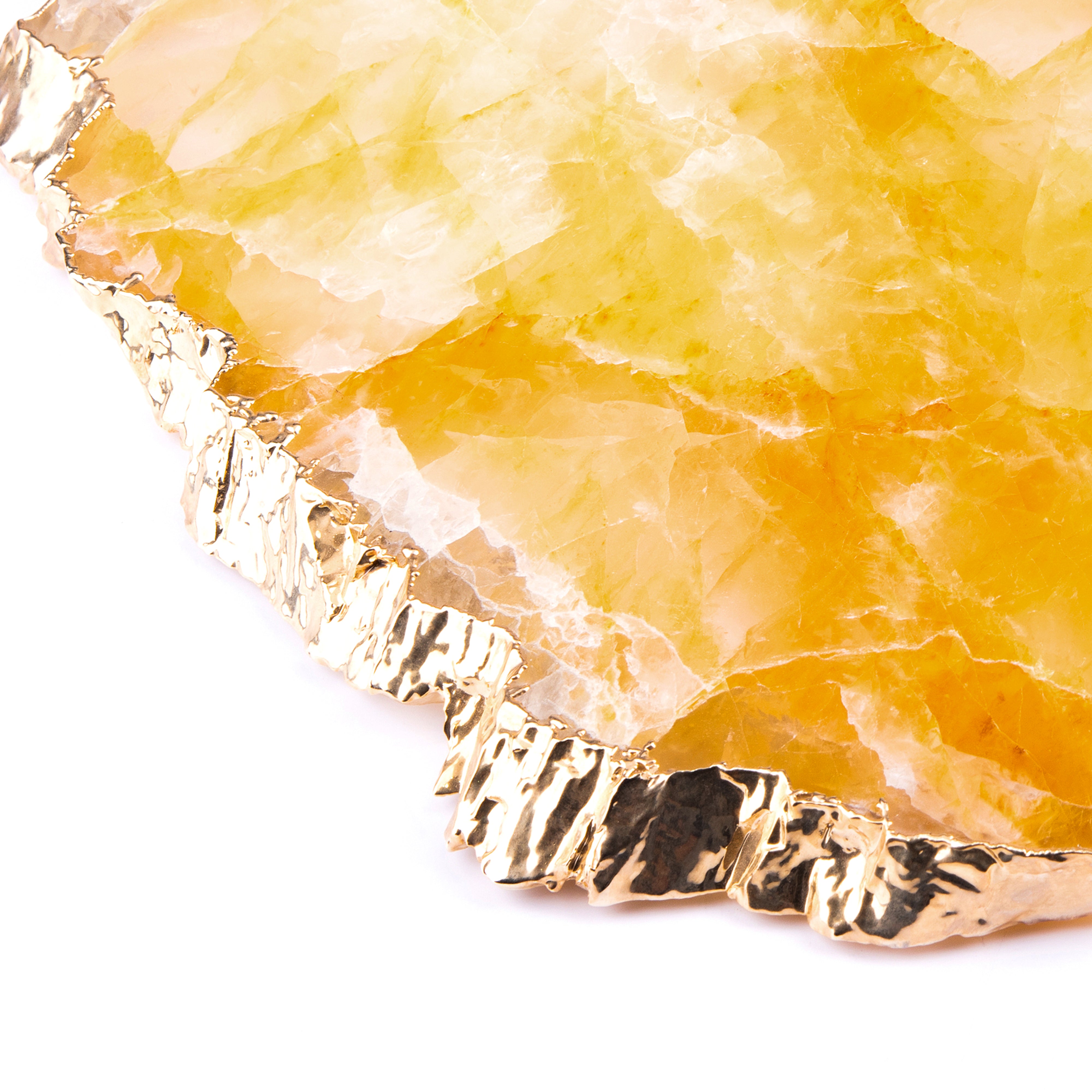 Anna By RabLabs. Kiva Amber Quartz Platter. Large