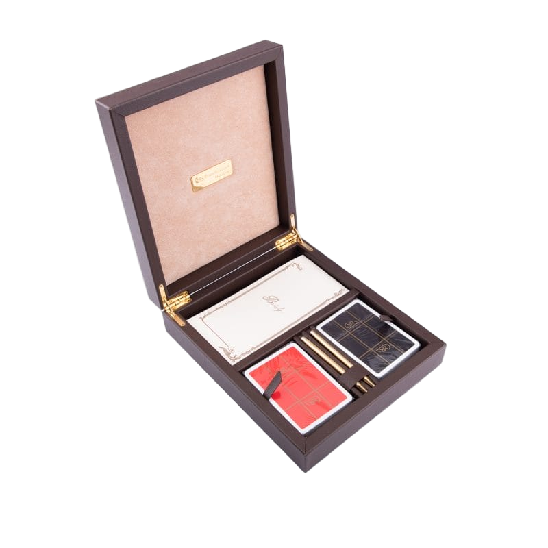 Renzo Romagnoli. Bridge Set Playing Cards Box in Snake Print. Medium Size