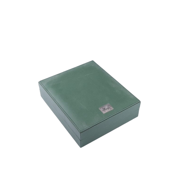 Renzo Romagnoli. Bridge Set Playing Cards Box in Green Leather. Medium Size