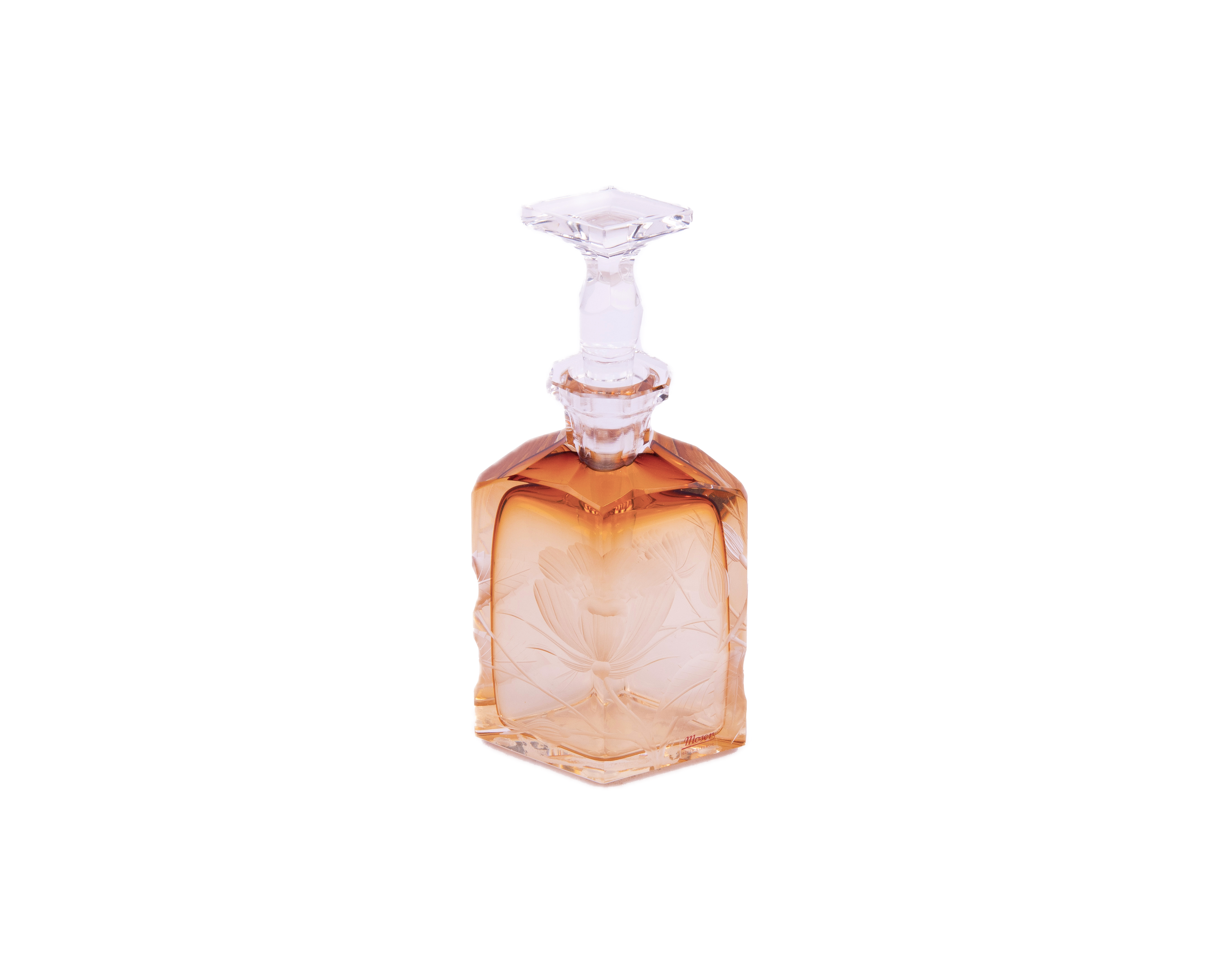 Moser. Amber Crystal Perfume Bottle. 80 ML
