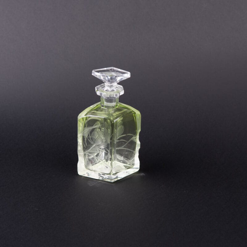 Moser. Green Crystal Perfume Bottle. 80 ML