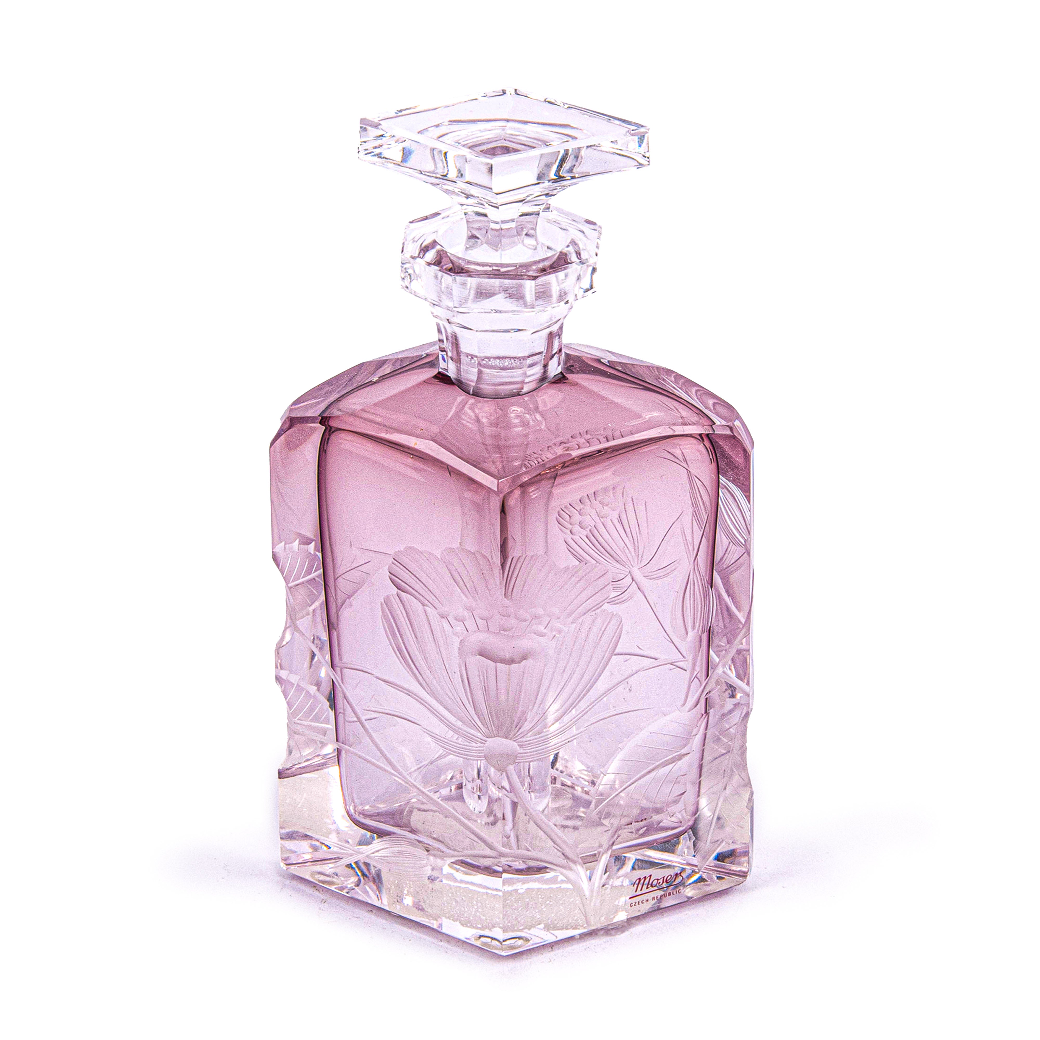Moser. Purple Crystal Perfume Bottle. 80 ML