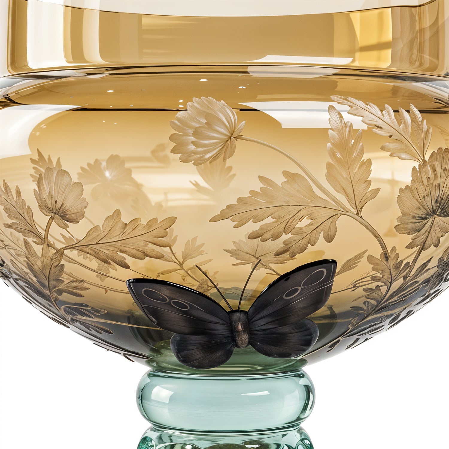 Moser. Audrey Crystal Vase Engraved with Autumn Meadow. (Limited Edition)
