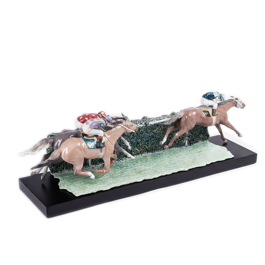 Lladró. At the Derby Horses Sculpture by Ernest Massuet.Limited Edition. Large Size