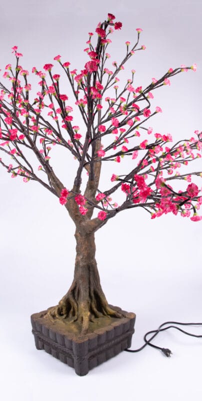 Arclite. Bonzai Tree Shaped Light with Peach Blossoms. Large Size