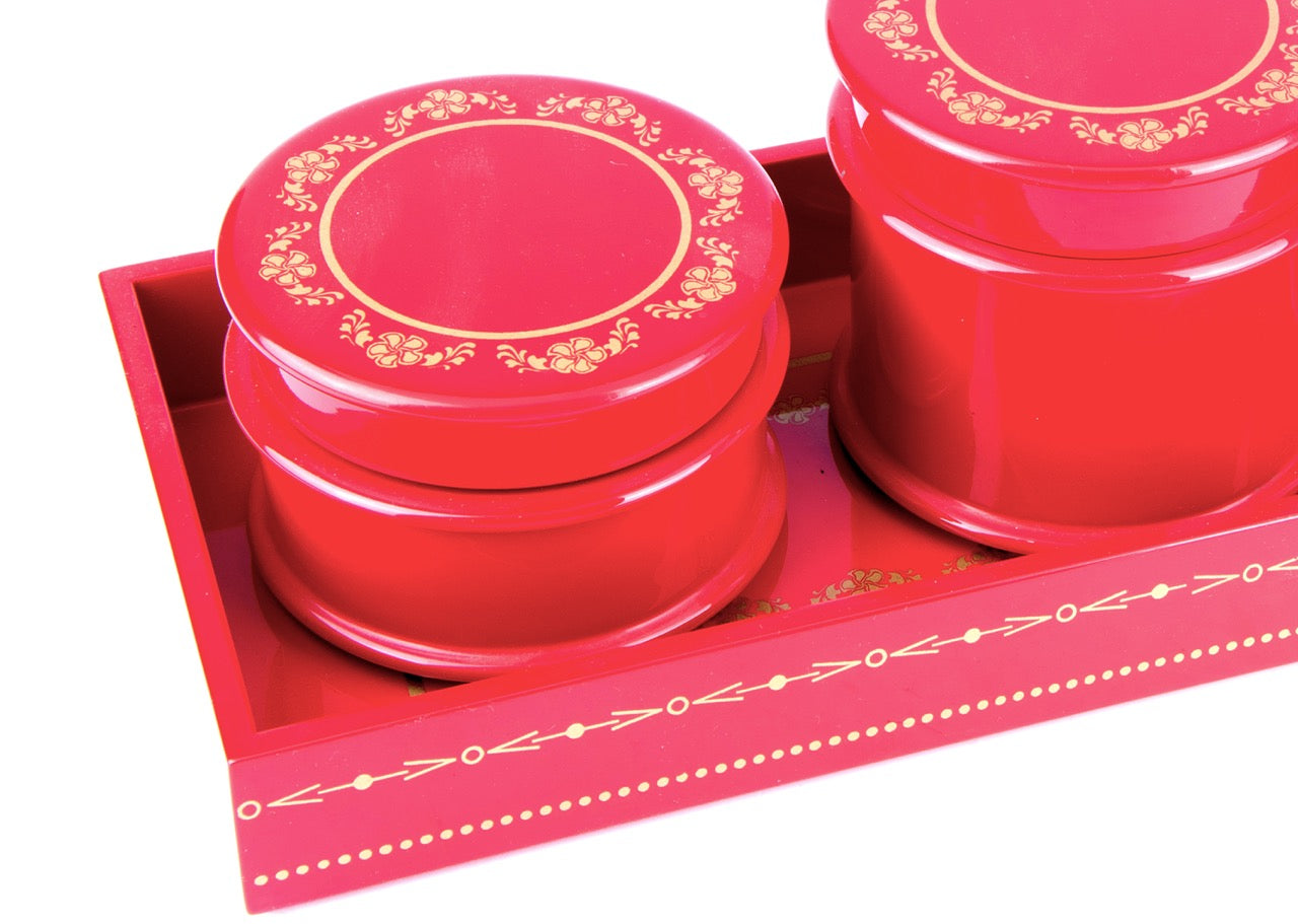 Villa & House New York (Originally Bungalow 5) Tartier 3 Rounded Canisters and Tray