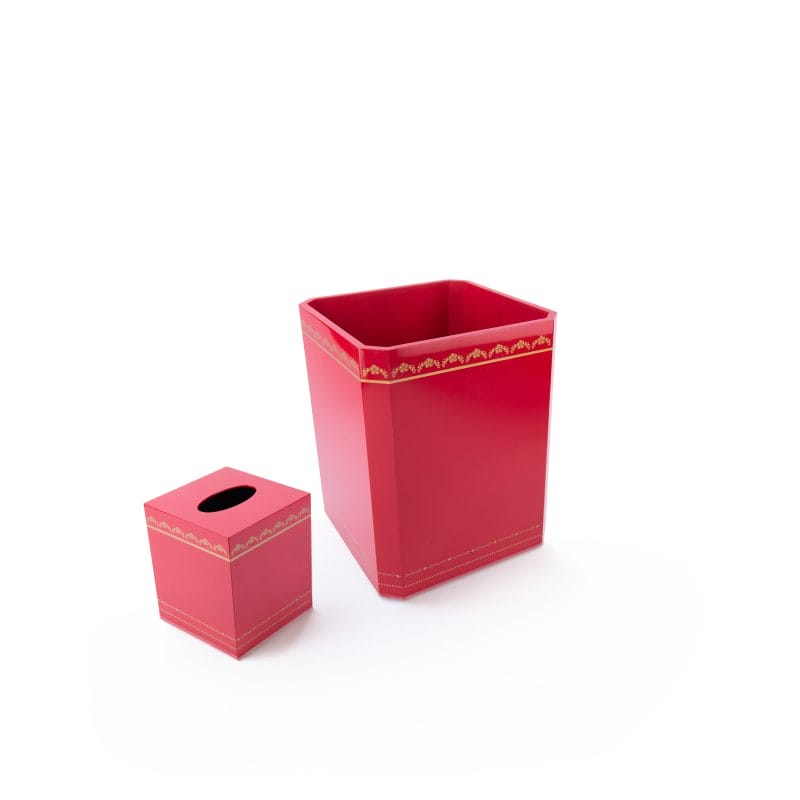 Villa & House New York (Originally Bungalow 5). A Set of Classic Red Tissue Box & Waste Basket