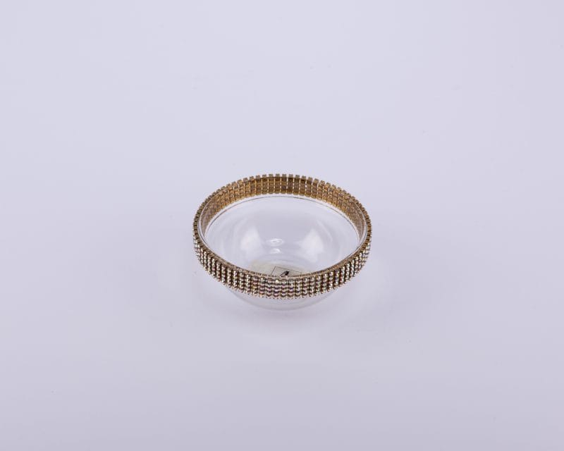 Alan Lee Collection. Princess Dessert Bowl with Golden Accent Crystals. Small Size