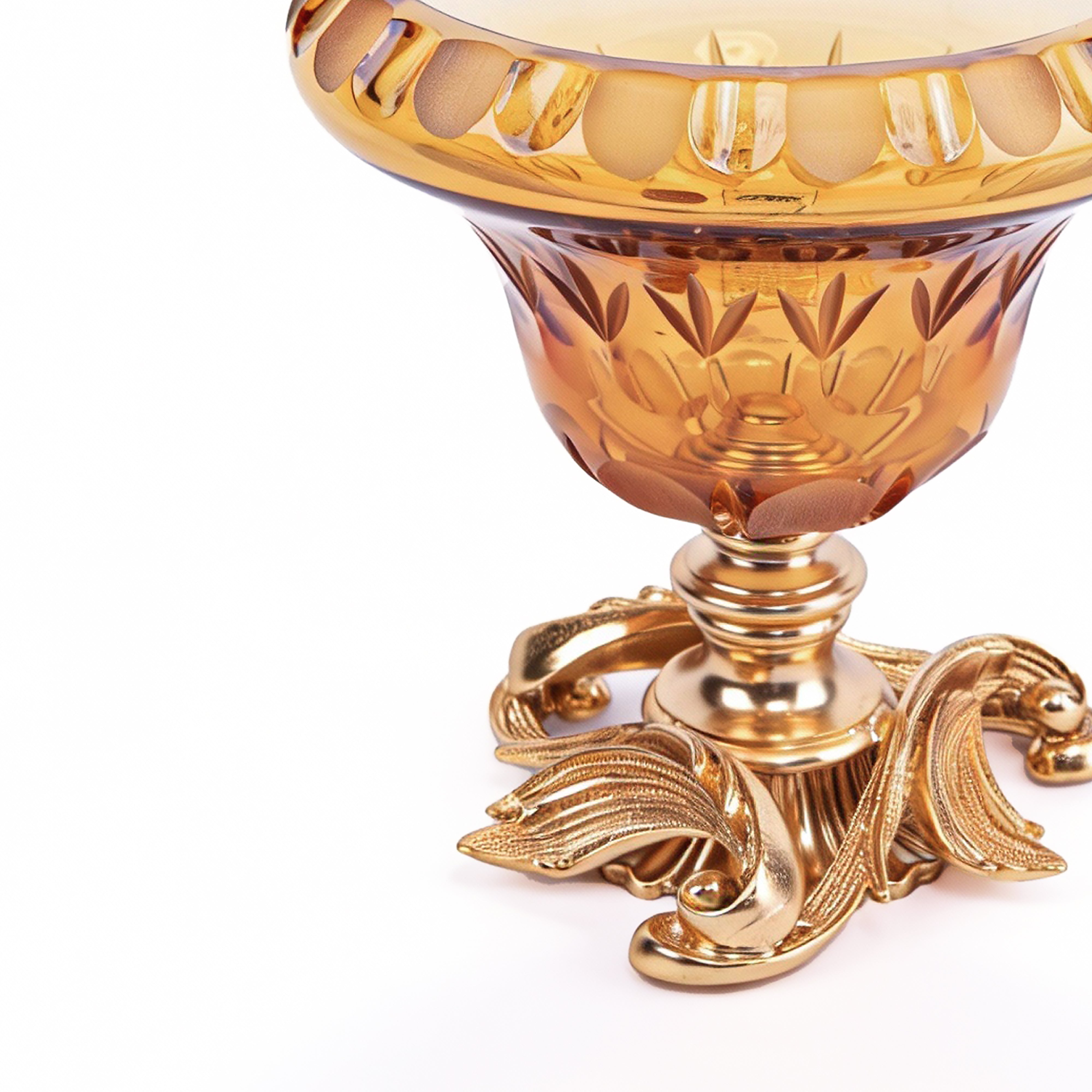 I Biagi. Amber Crystal Decorative Plate. Large Size