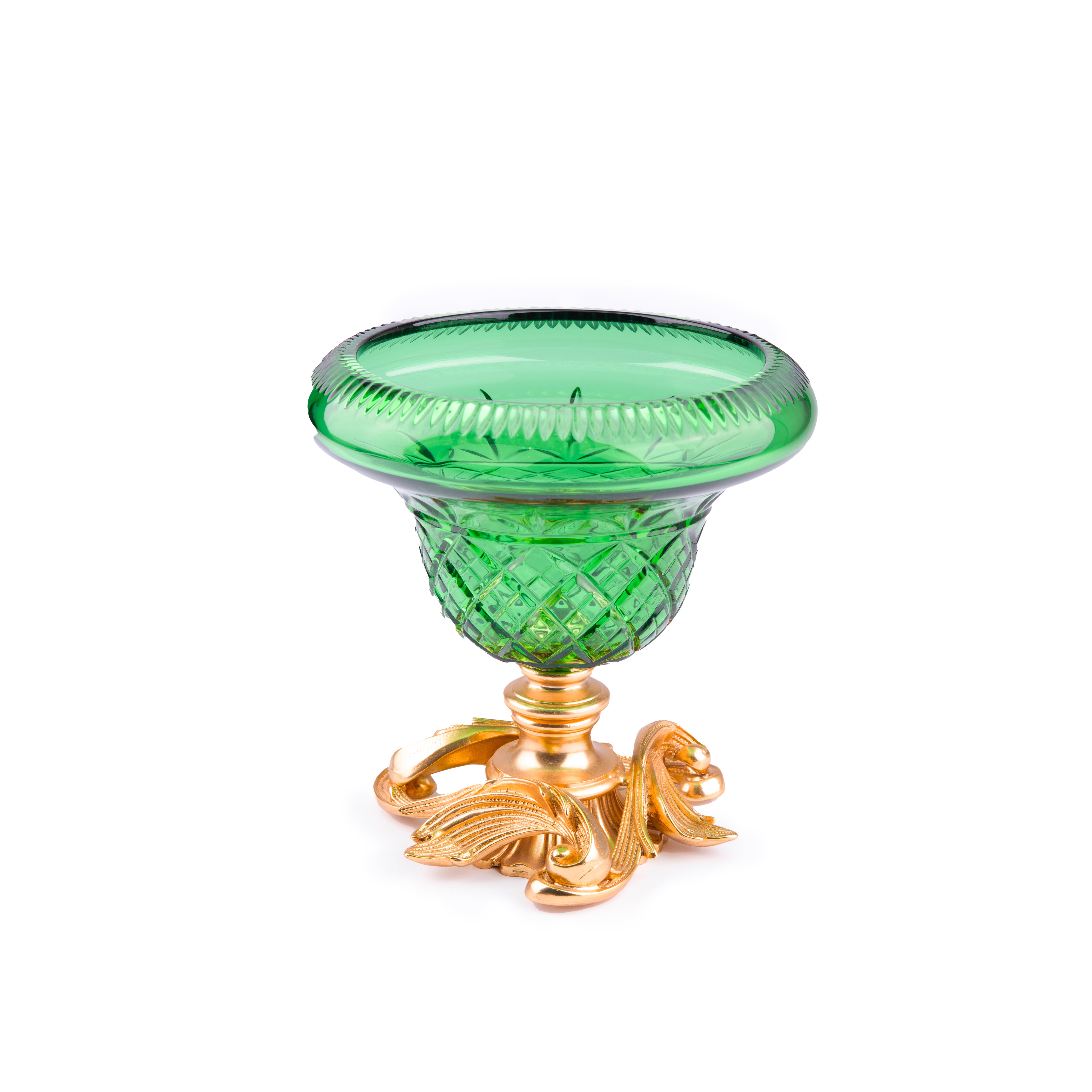 I Biagi. Green Crystal Decorative Plate. Large Size