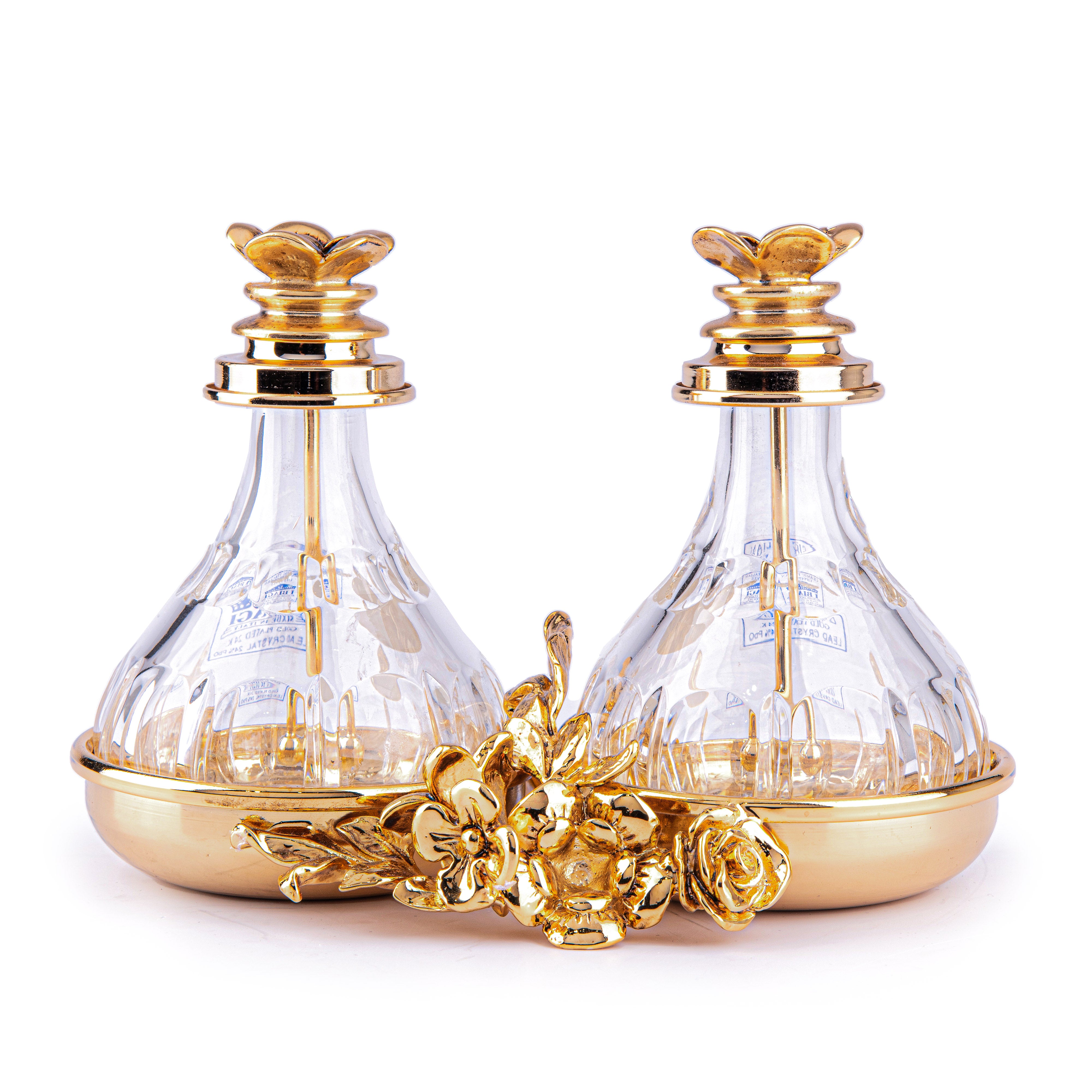 I Biagi. Set of 2 Crystal Perfume Bottles. 130 ML Each