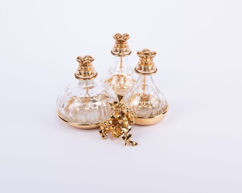 I Biagi. Set of 3 Crystal Perfume Bottles