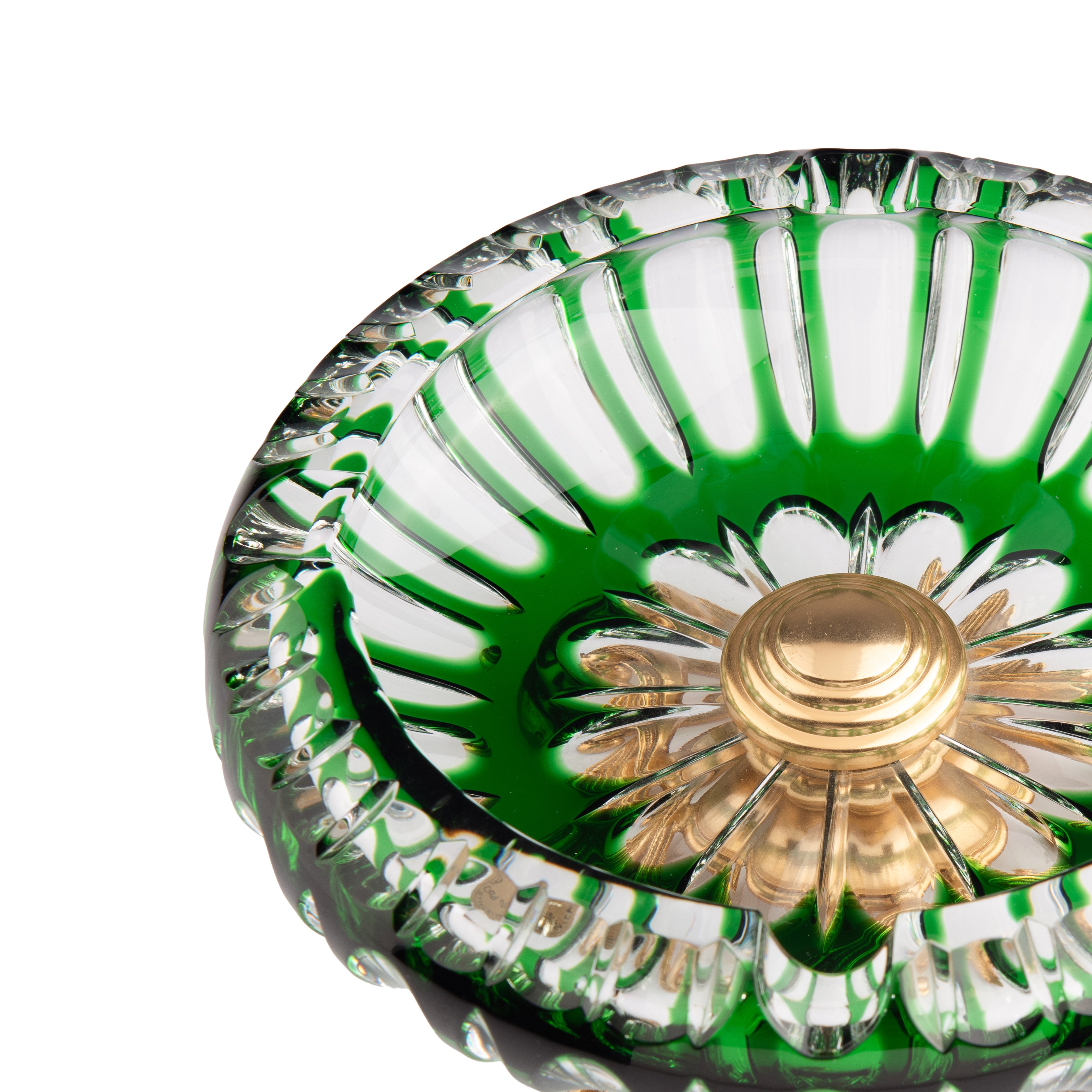 I Biagi. Green Crystal Cigar Ashtray. Large Size