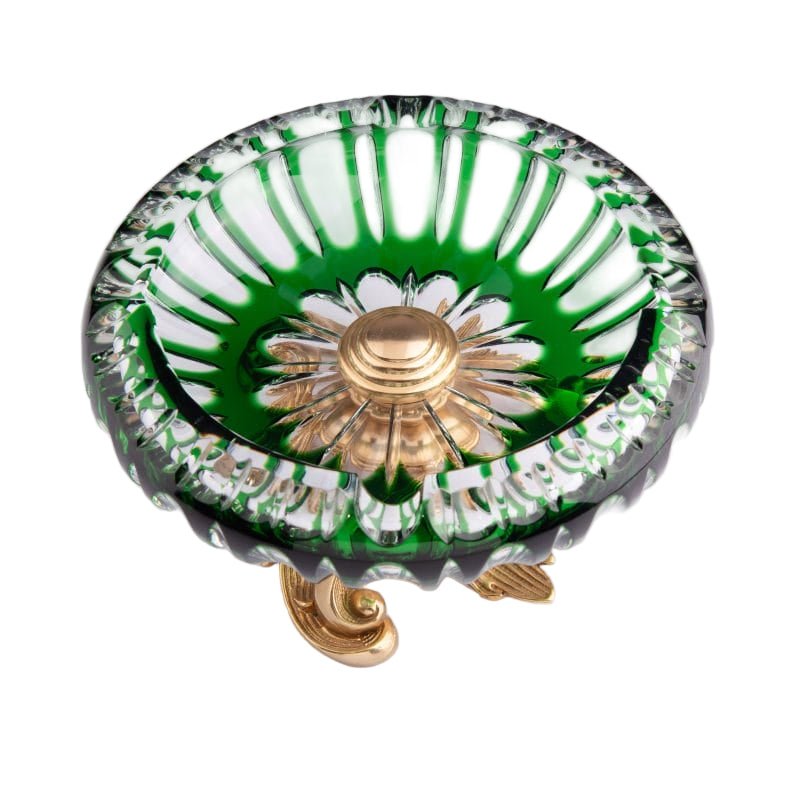 I Biagi. Green Crystal Cigar Ashtray. Large Size